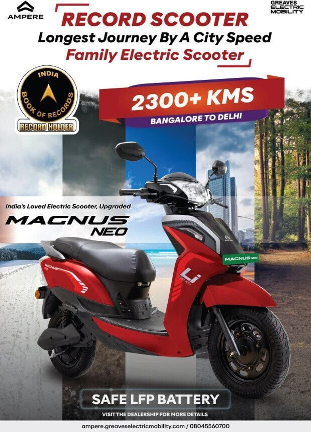 Image of Ampere Magnus Neo Electric Scooter by Greaves Booking for Ex-Showroom Price (With Charger, Galatic Grey)