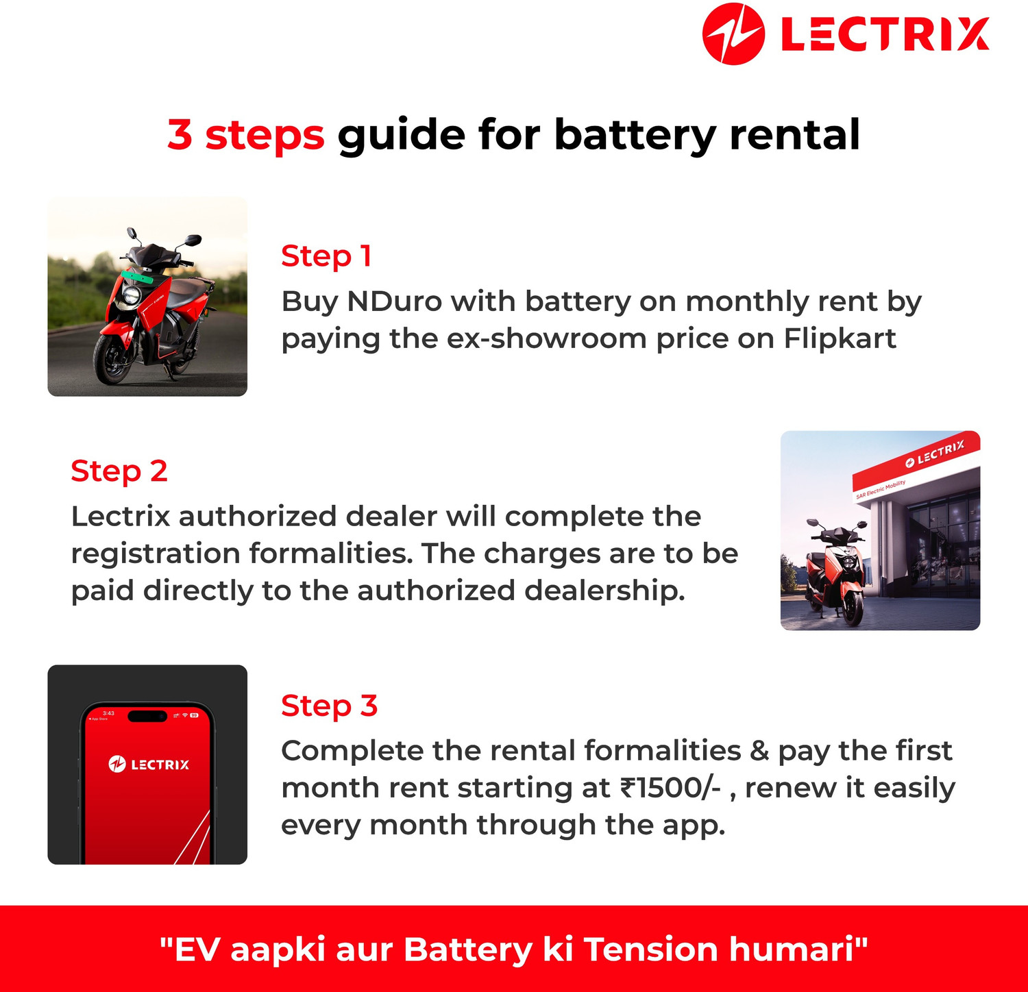 Image of Lectrix Nduro BaaS Booking for Ex-Showroom Price (With Charger, Nova white)