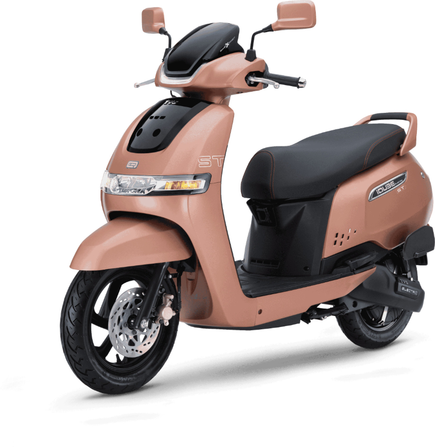 Image of TVS iQube ST 5.1 kWh Booking for Ex-Showroom Price (With Charger, Coral Sand Glossy)