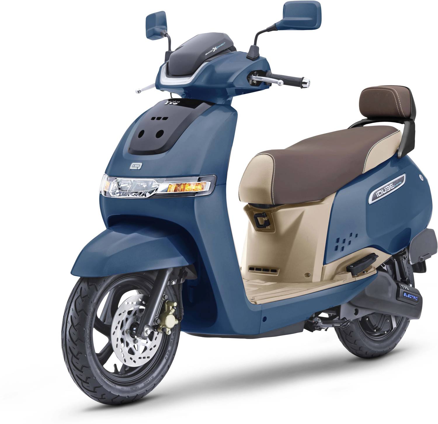 TVS iQube 3.5 kWh Electric Scooter, Starlight Blue + Beige