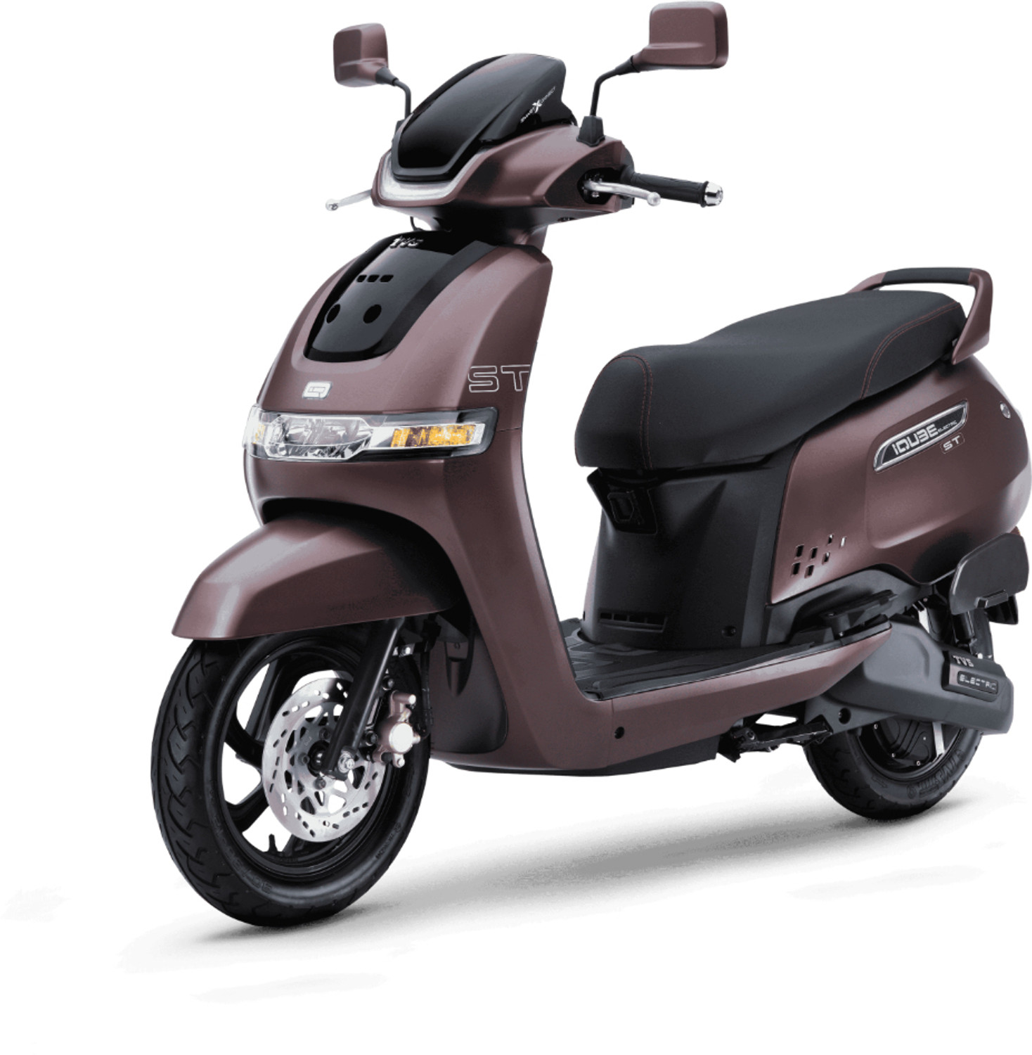 Image of TVS iQube ST 5.1 kWh Booking for Ex-Showroom Price (With Charger, Copper Bronze Matte)