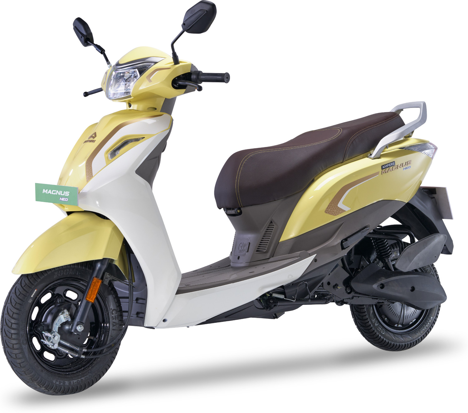 Image of Ampere New Magnus Neo Electric Scooter by Greaves Booking for Ex-Showroom Price (With Charger, Butter Yellow (Dual Tone))