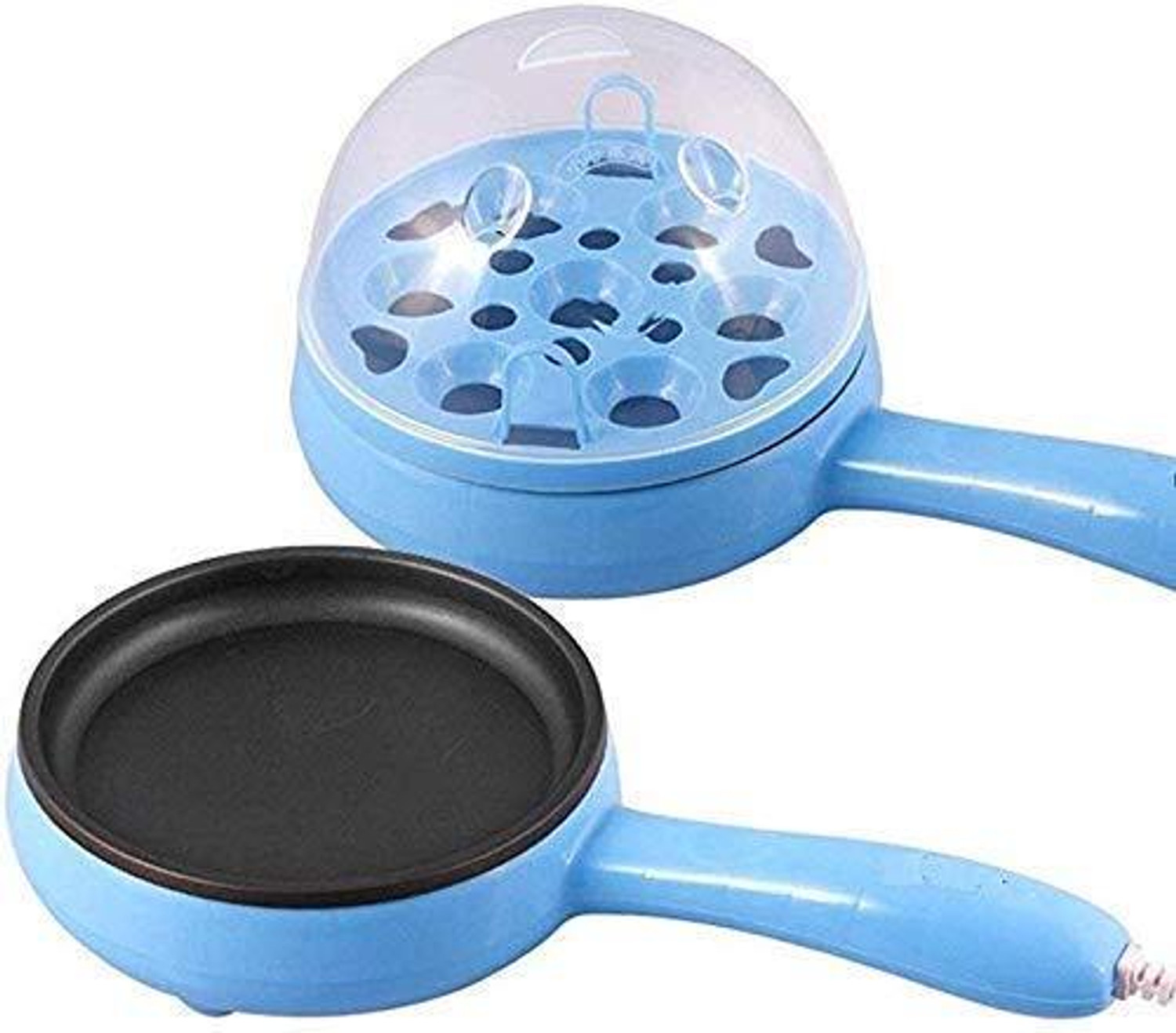 Image of ANGELLADY CREATION egg cooker Multifunction 2 in 1 Electric Egg Boiler Steamer Non-Stick Omelette Frying Pan Egg Cooker