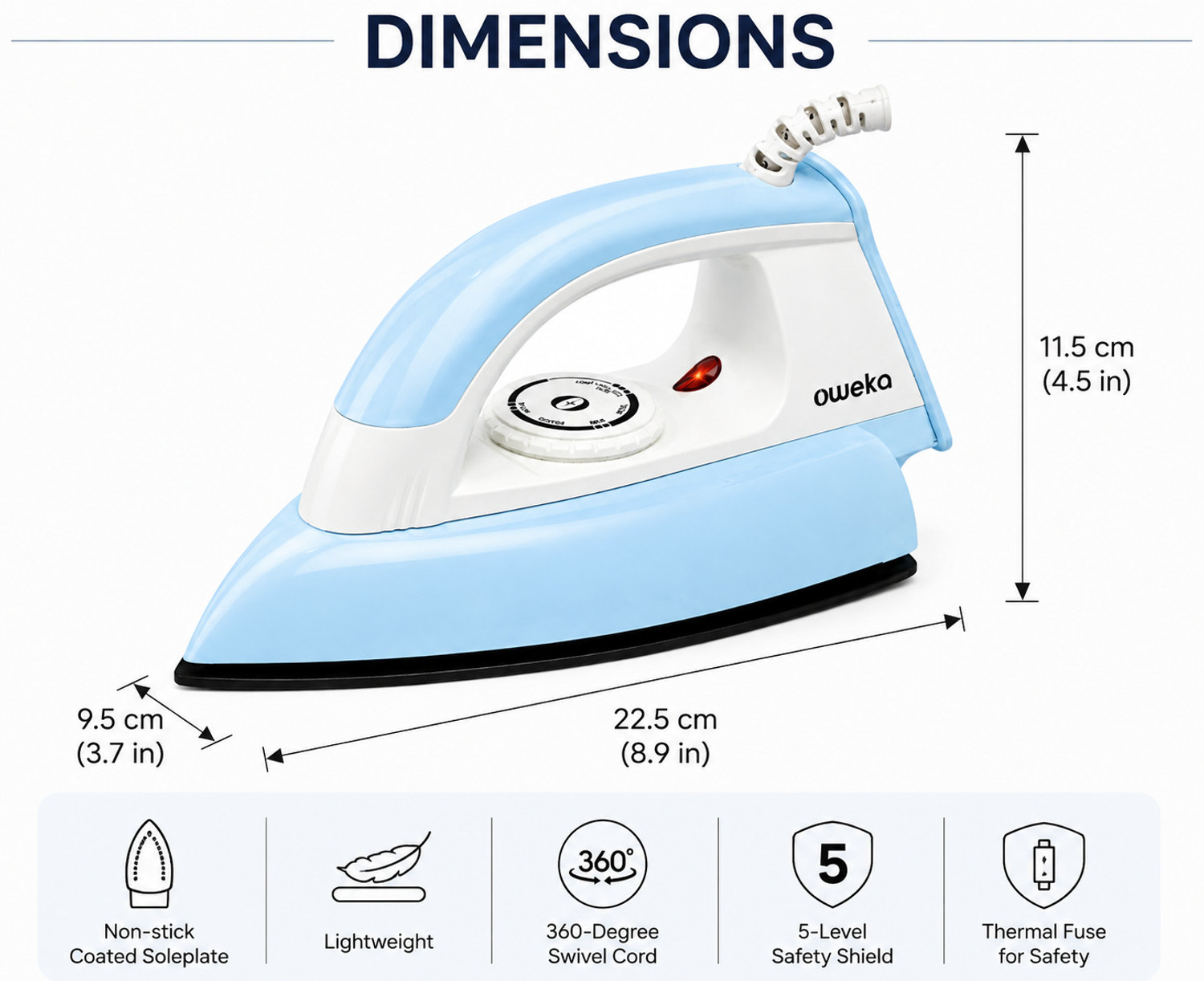Image of Oweka ODiO751 750 W Dry Iron (Blue)