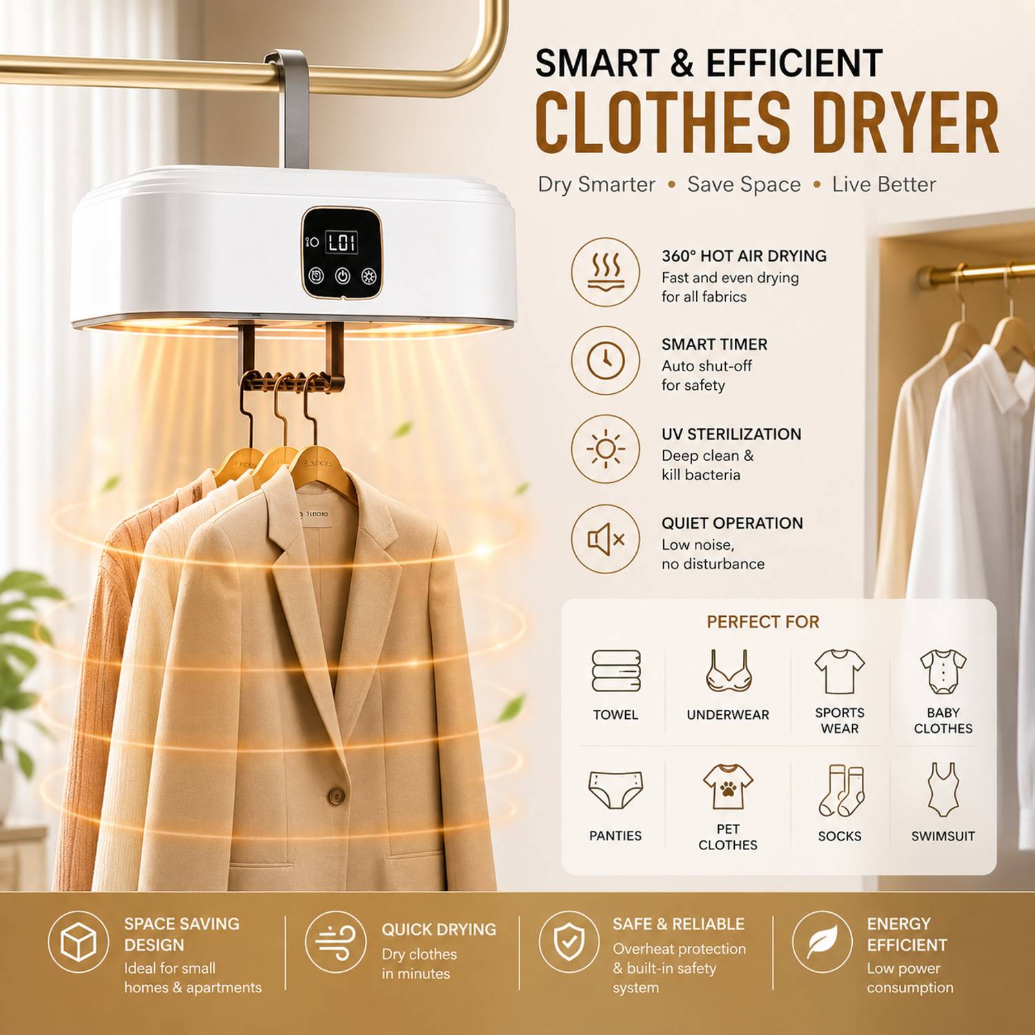 Sparkan Portable Electric Clothes Dryer - Image 5