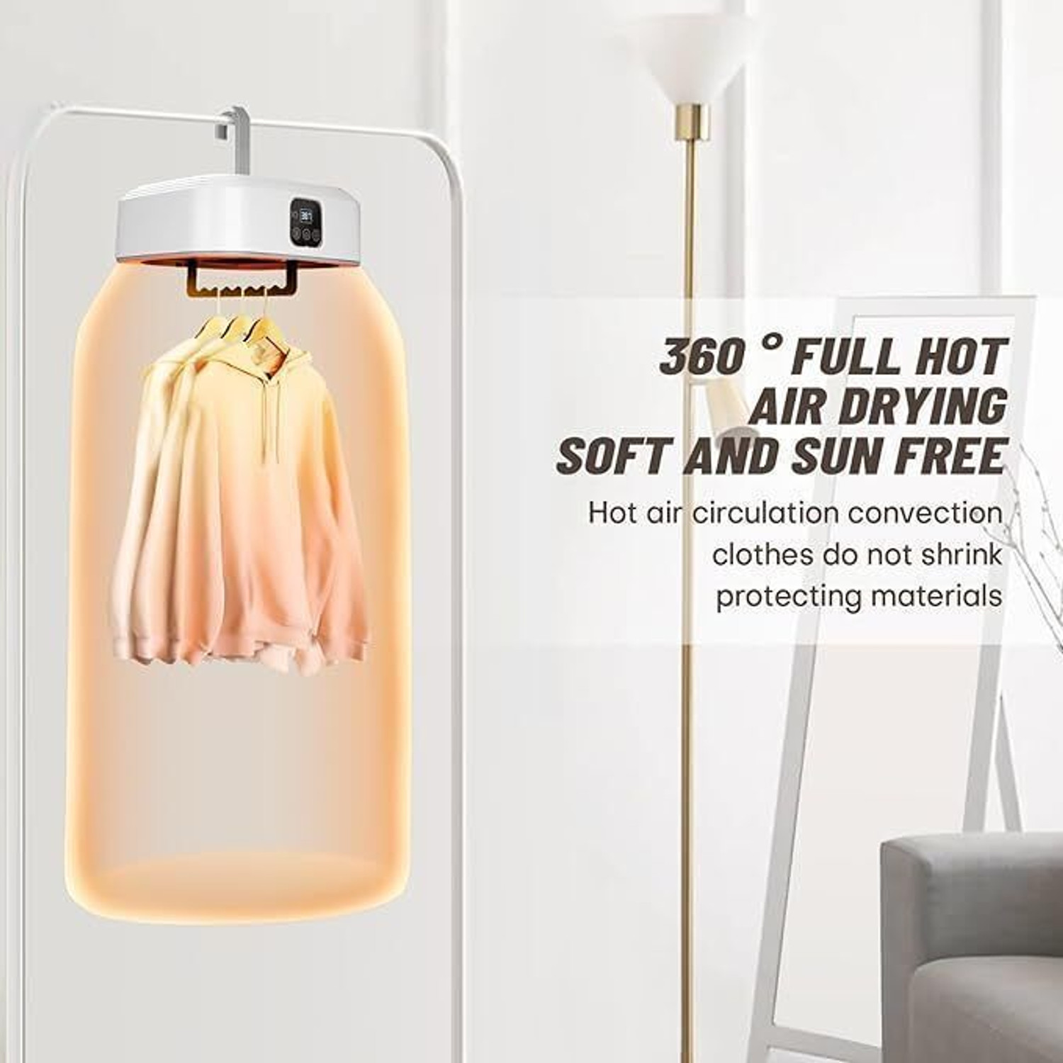 Image of SINVO Portable Electric Clothes Dryer Foldable Mini Drying Machine with Dry Bag Electric Cloth Dryer