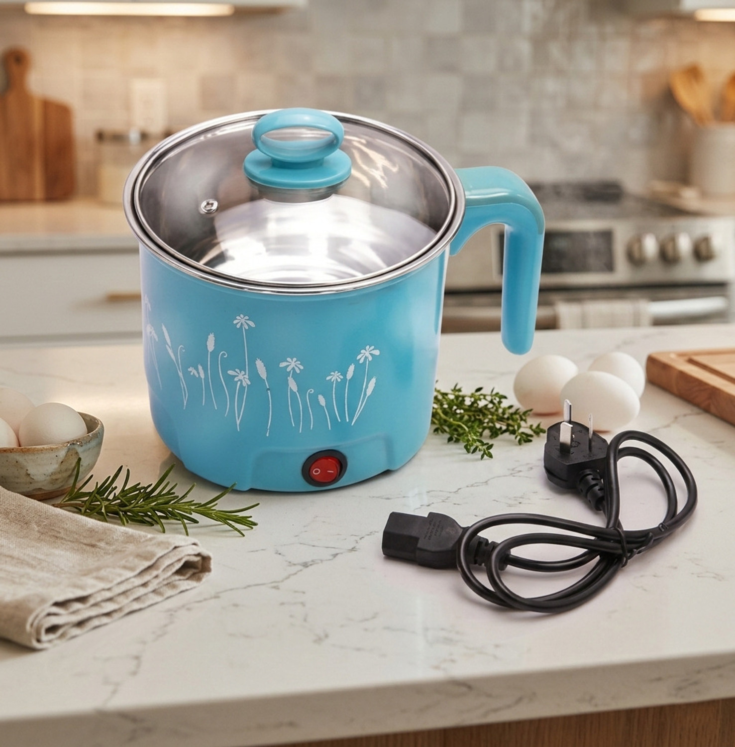 Image of ORKITO Premium Cooker For Steaming Air Fryer, Egg Boiler, Egg Cooker, Food Steamer, Rice Cooker, Slow Cooker, Travel Cooker