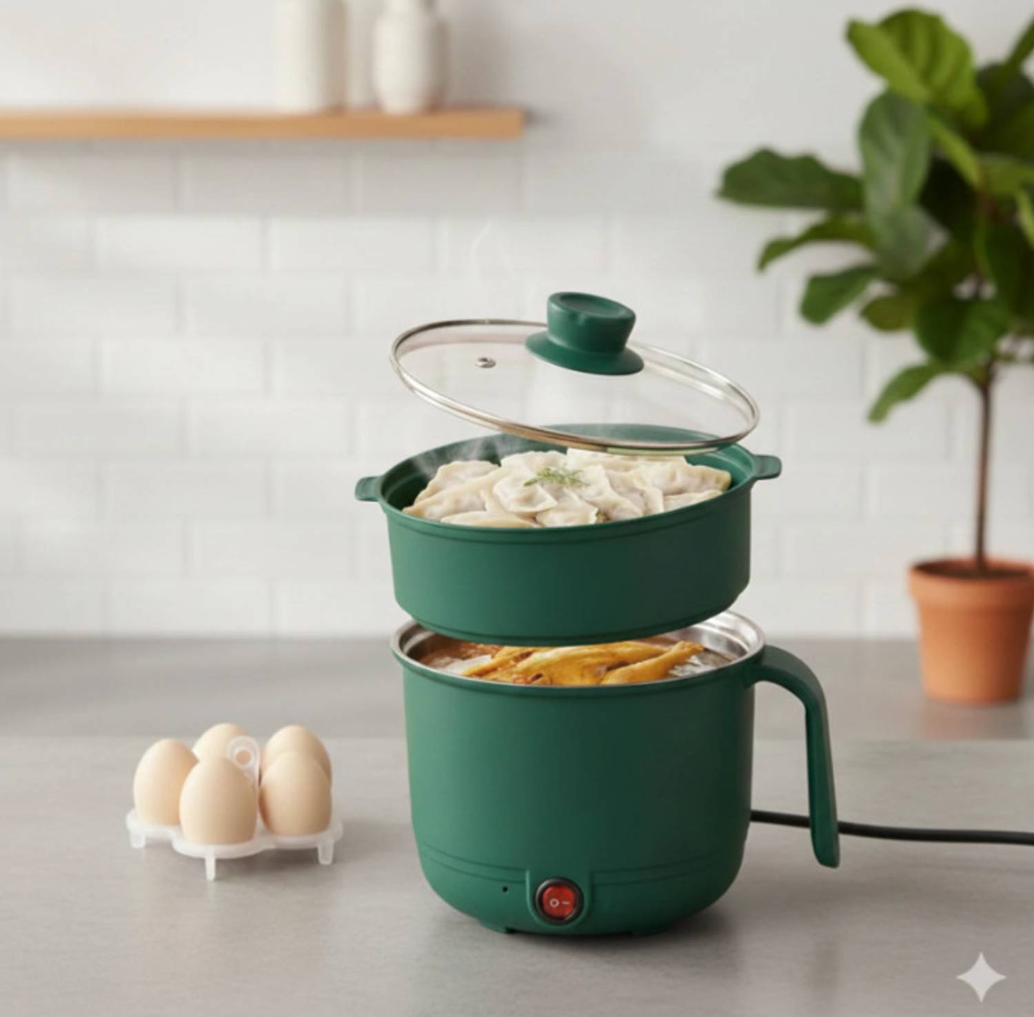 M.R.Fashion Multi-Functional Electric Cooking Pot with Steamer Egg Cooker, Electric Pressure Cooker, Food Steamer, Rice Cooker — Rice & Electric Cookers