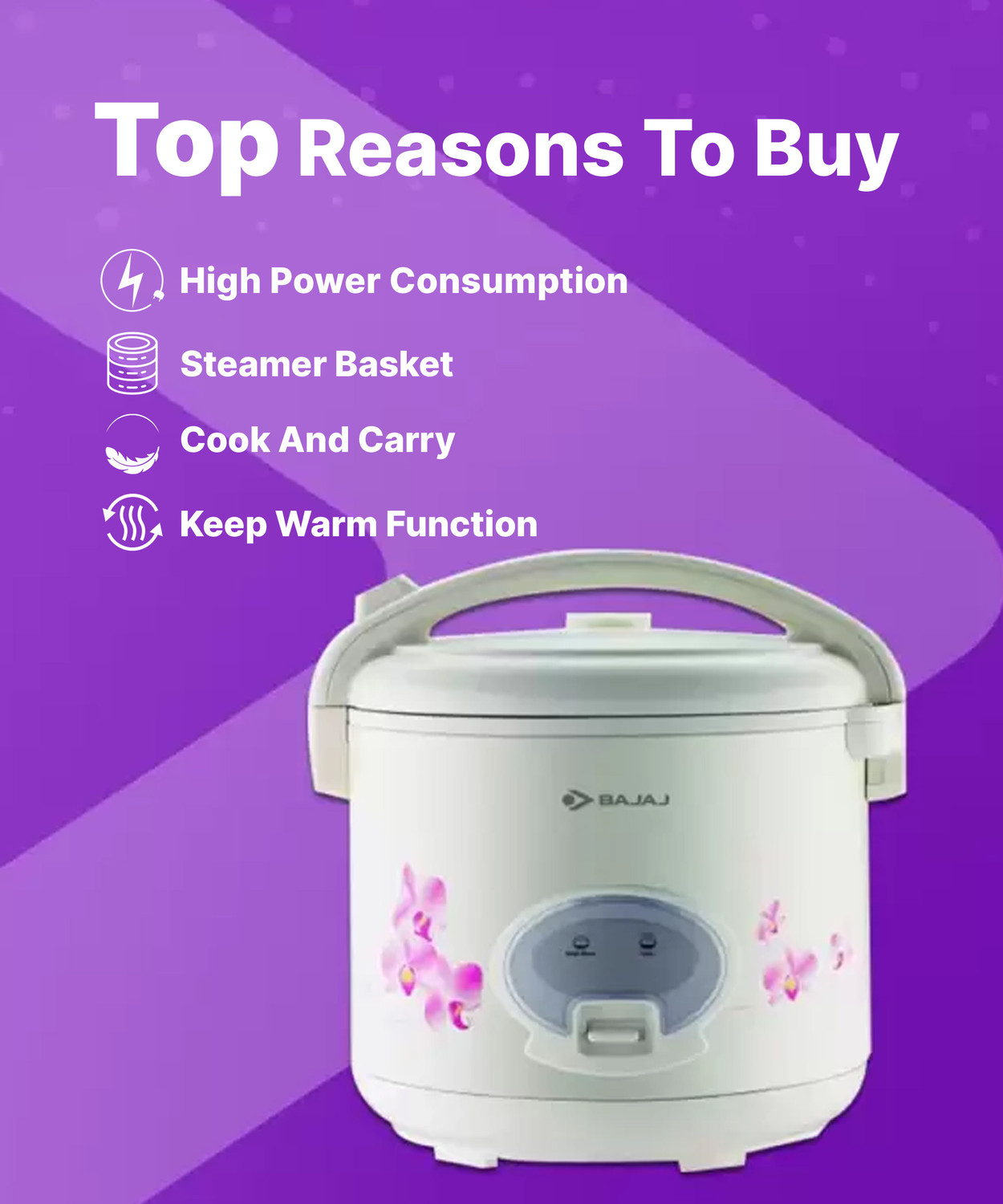Image of BAJAJ Majesty RCX28 Deluxe Multifunction Electric Rice Cooker