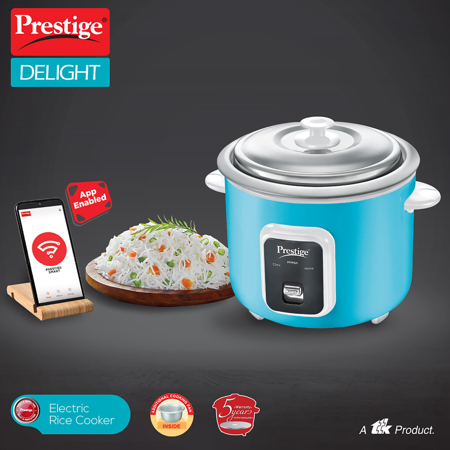 Image of Prestige Delight Smart 1.8-2 Electric Rice Cooker