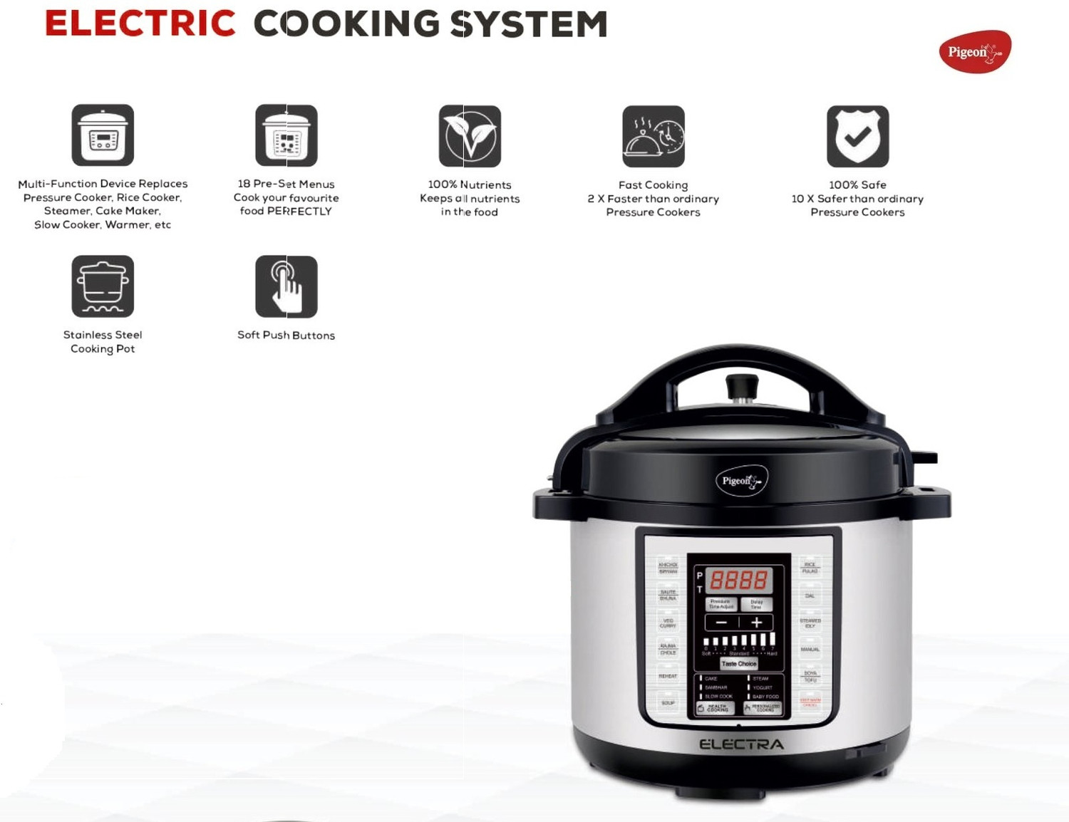 Image of Pigeon Electra 6 L Electric Pressure Cooker
