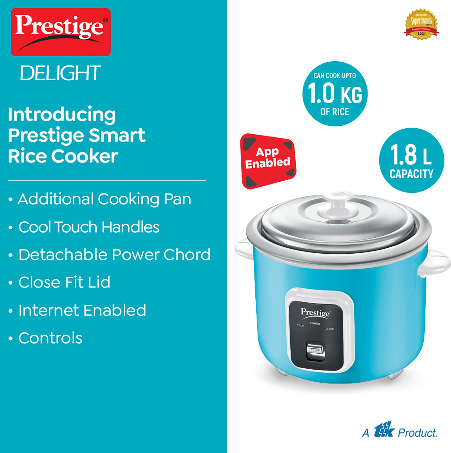 Image of Prestige Delight Smart 1.8-2 Electric Rice Cooker