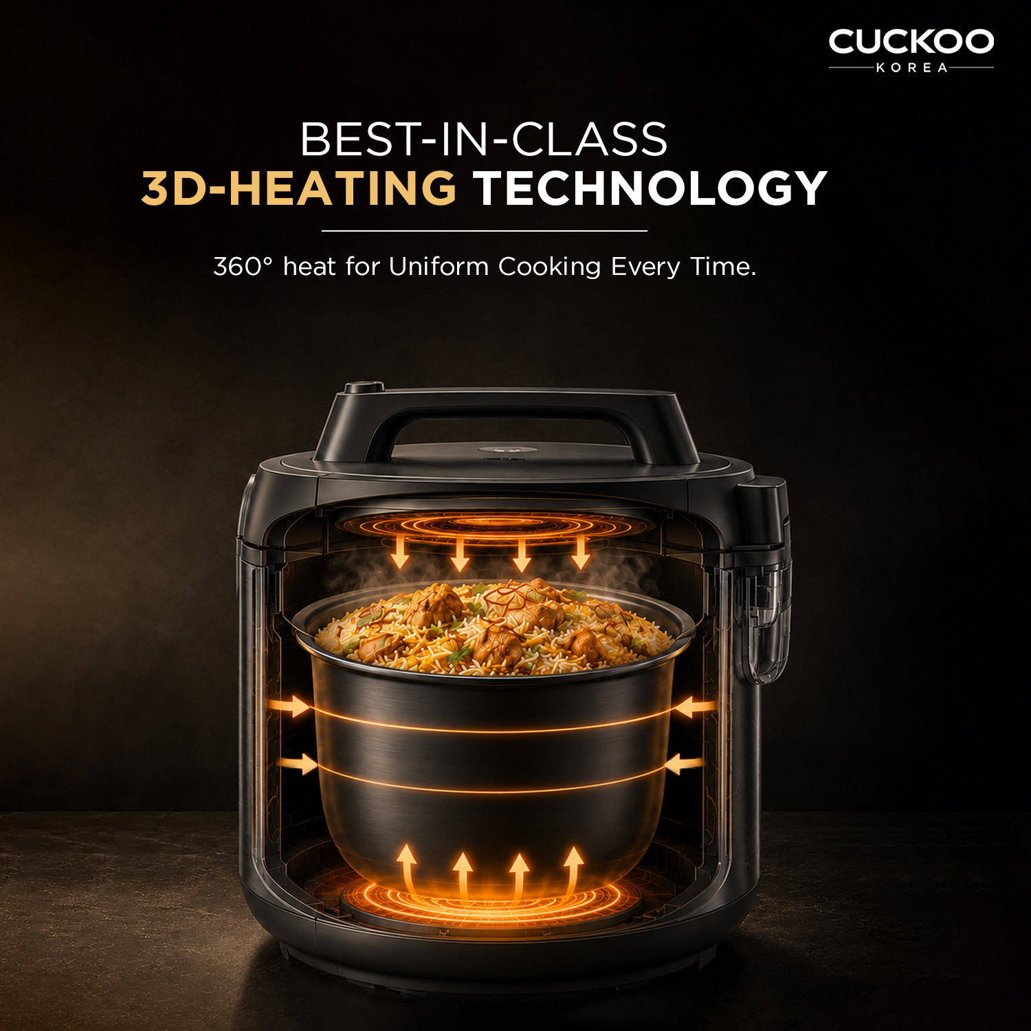 Image of CUCKOO Dum Cooking, 3D Heating & 10Hrs Keep Warm Serves 5-17 People Electric Rice Cooker with Steaming Feature (7 L, Grey)