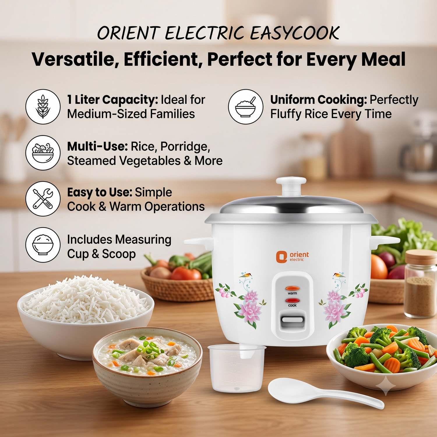 Image of Orient Electric RCEC10WS1 Electric Rice Cooker