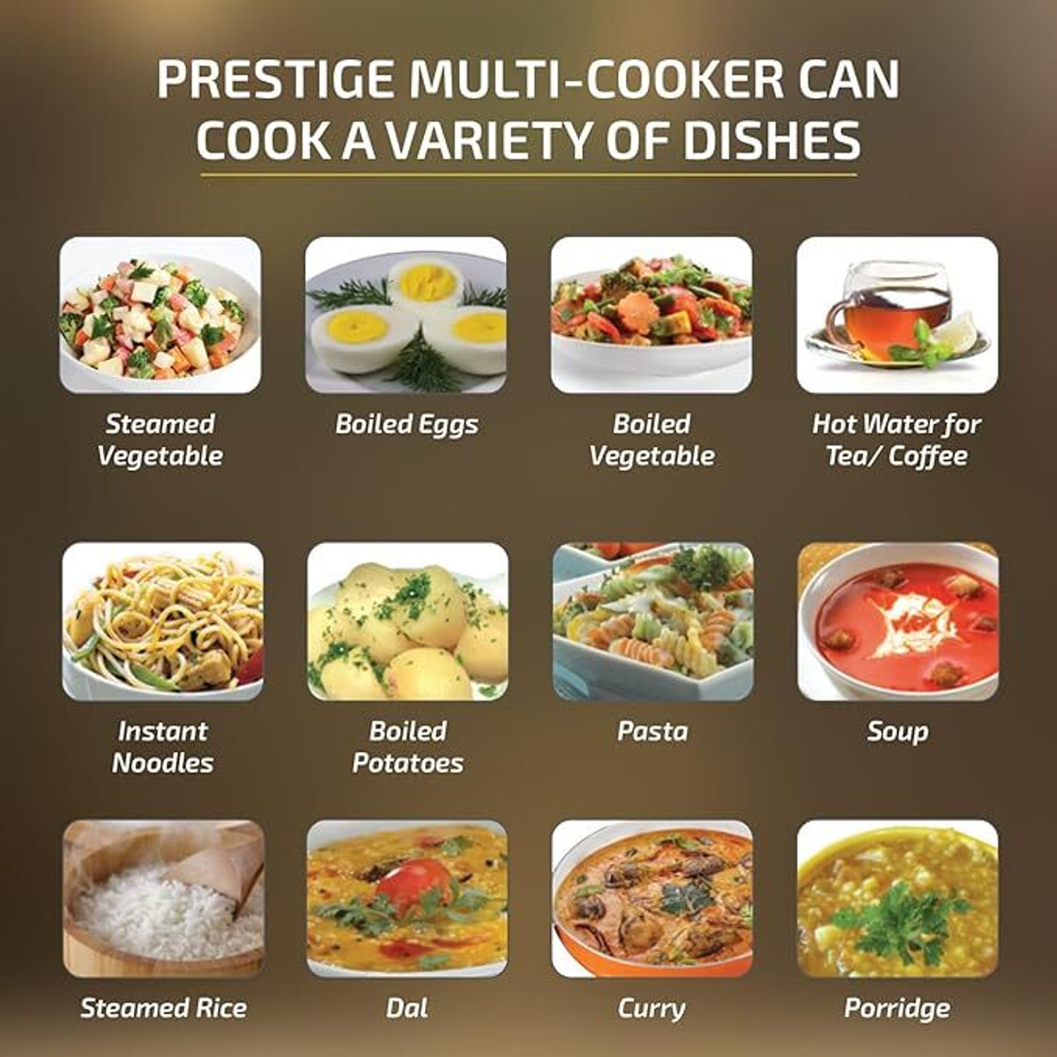 Image of Prestige PMC 4.0| Precise Temperature Control | Concealed Element | 360 Degree Swivel | Travel Cooker, Egg Boiler, Food Steamer