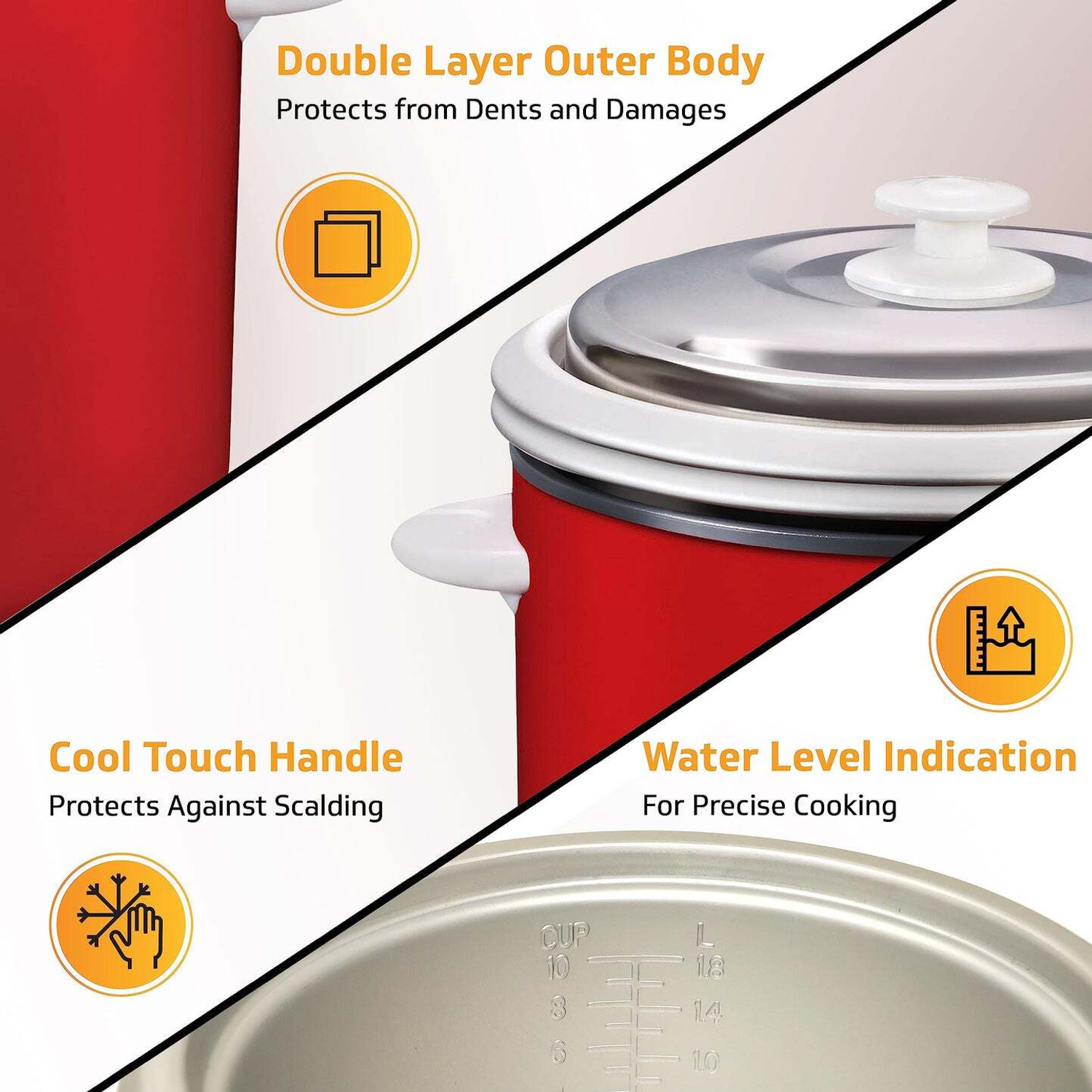Image of V-Guard VRC2.8(2CB) BIS CERTIFIED| Double layer outer body|5year heating element waranty Electric Rice Cooker