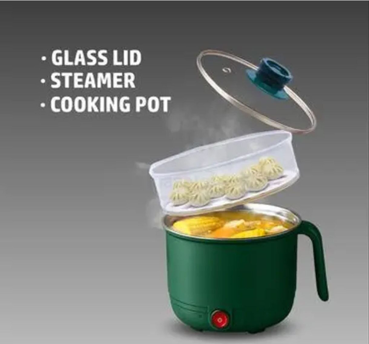 Image of WeProve Multipurpose Electric Kettle 1.5 Litter Steel Electric Pot with Steamer Noodles Multi Cooker Electric Kettle