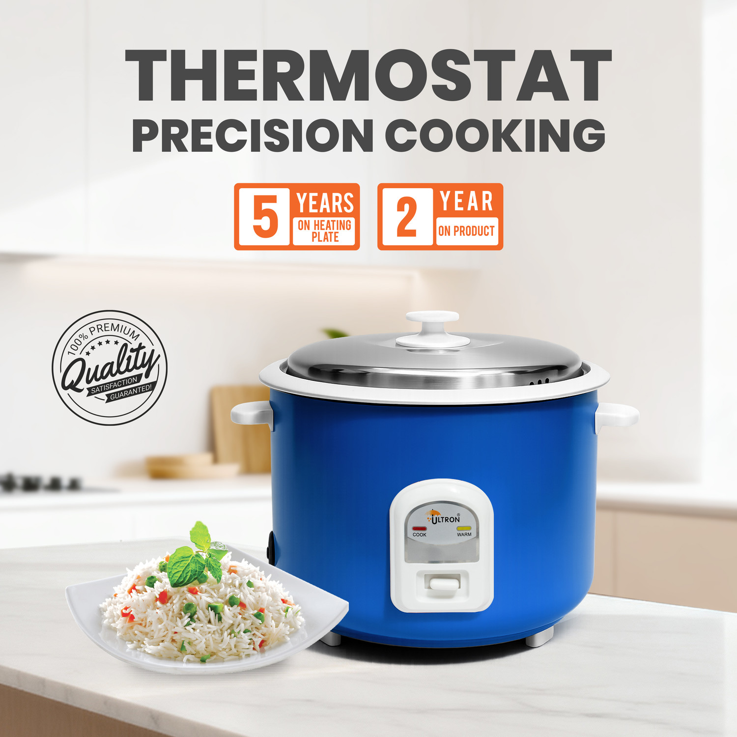 Image of ULTRON 1.8L Electric Rice Cooker Nuocook, with Double Aluminium Pot Electric Rice Cooker with Steaming Feature