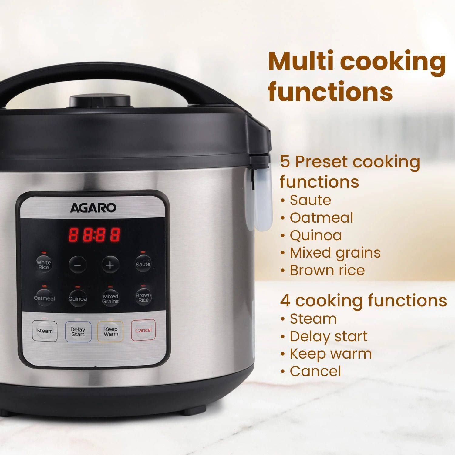 AGARO Royal Electric Rice Cooker, Ceramic Coated - Image 3