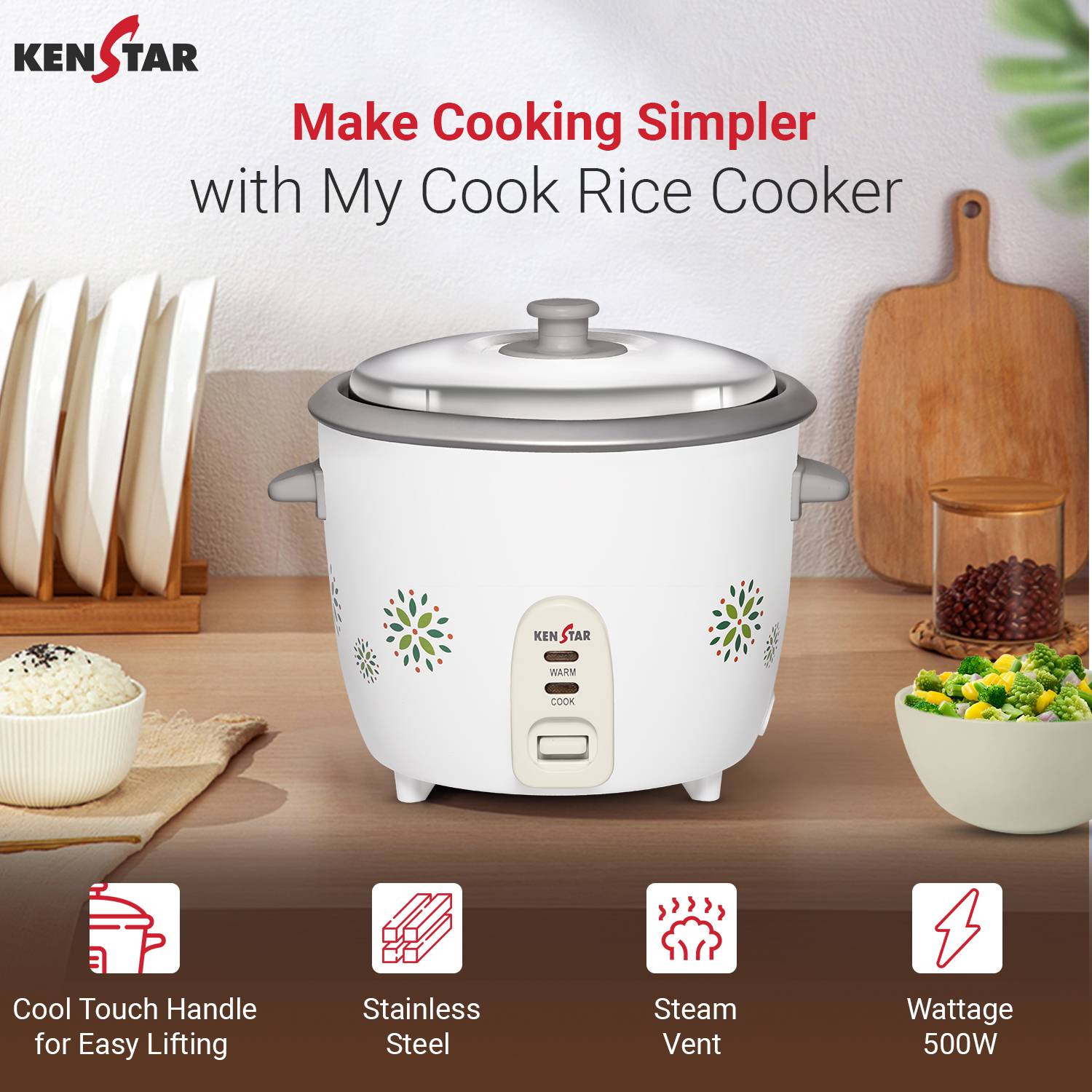 Kenstar My Cook 1.5L Electric Rice Cooker - Image 2