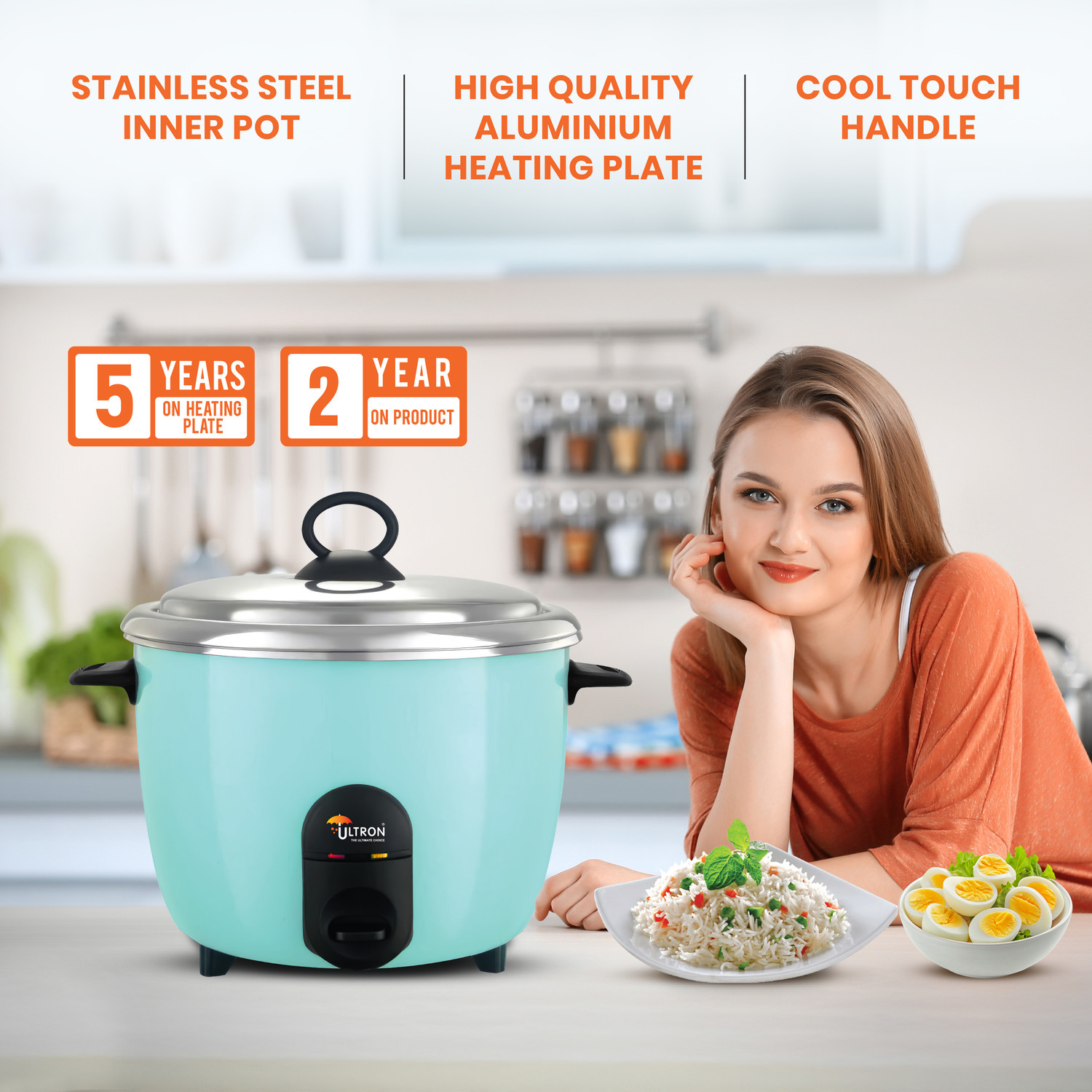 Image of ULTRON Cook Mate SS 2.8 Electric Rice Cooker