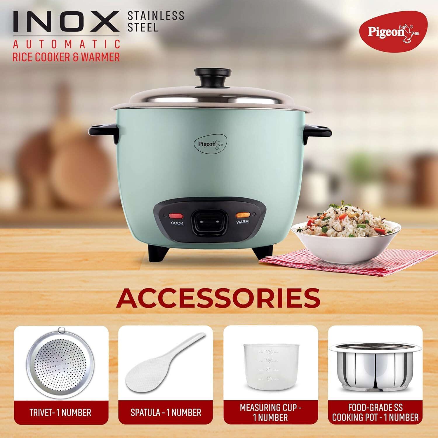 Image of Pigeon Inox Single Pot Electric Rice Cooker