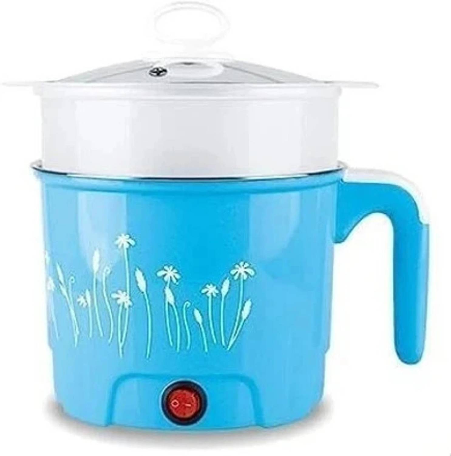 Anadaya Enterprise Multipurpose Electric Cooker with Glass Lid, Non-Stick Pan & Long Handle Food Steamer, Rice Cooker, Travel Cooker, Egg Boiler — Rice & Electric Cookers