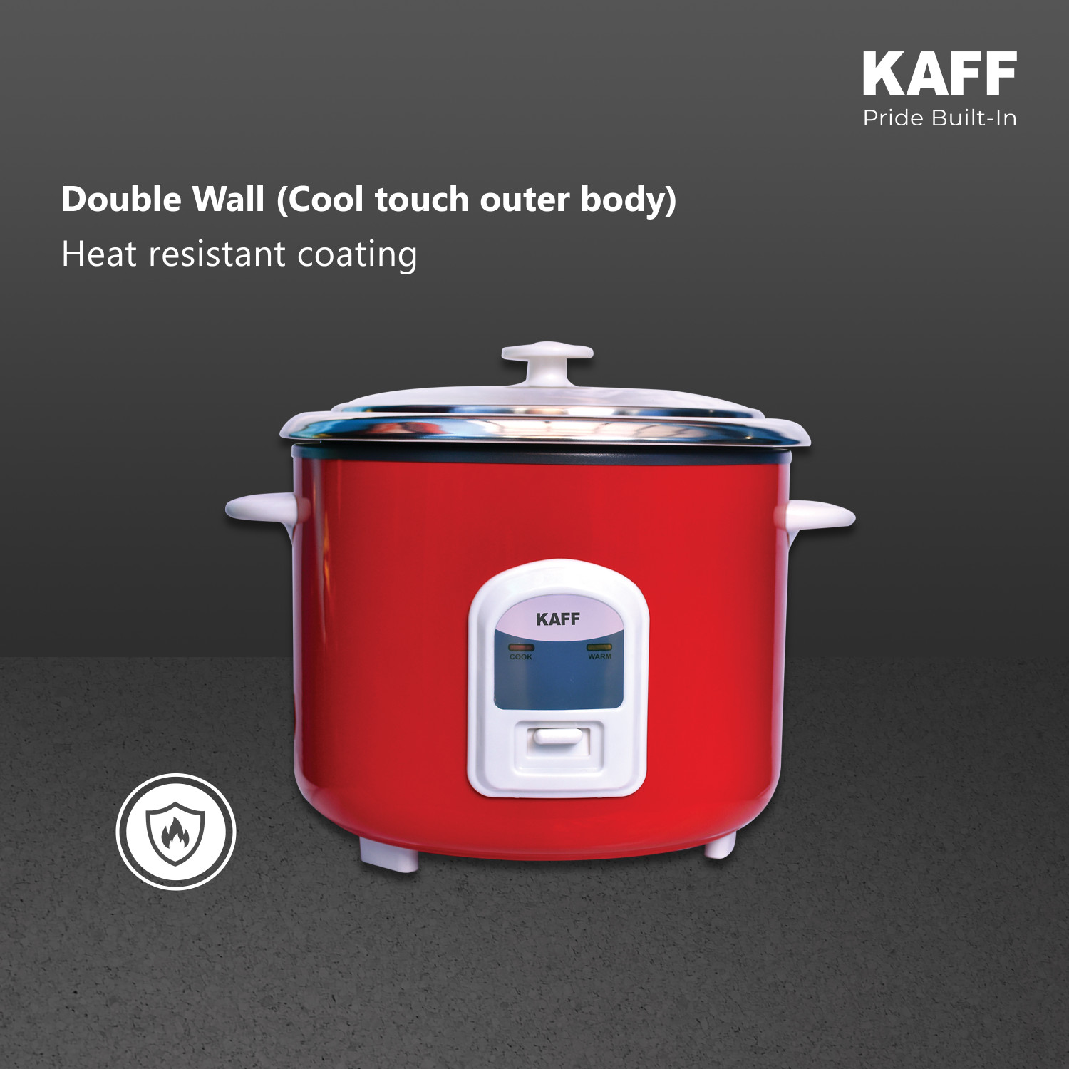 Image of Kaff SARC18-R Electric Rice Cooker with Steaming Feature