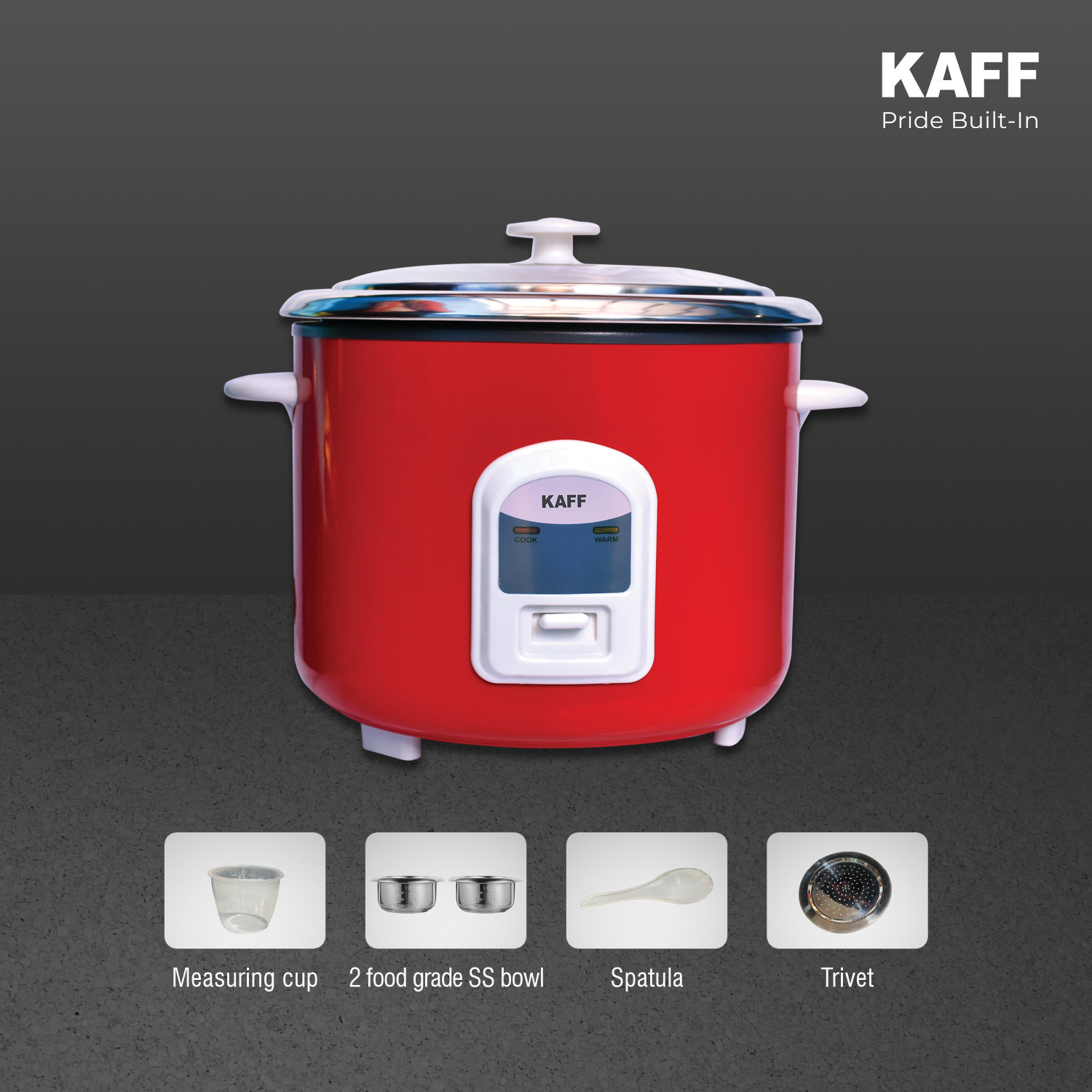 Image of Kaff SARC18-R Electric Rice Cooker with Steaming Feature