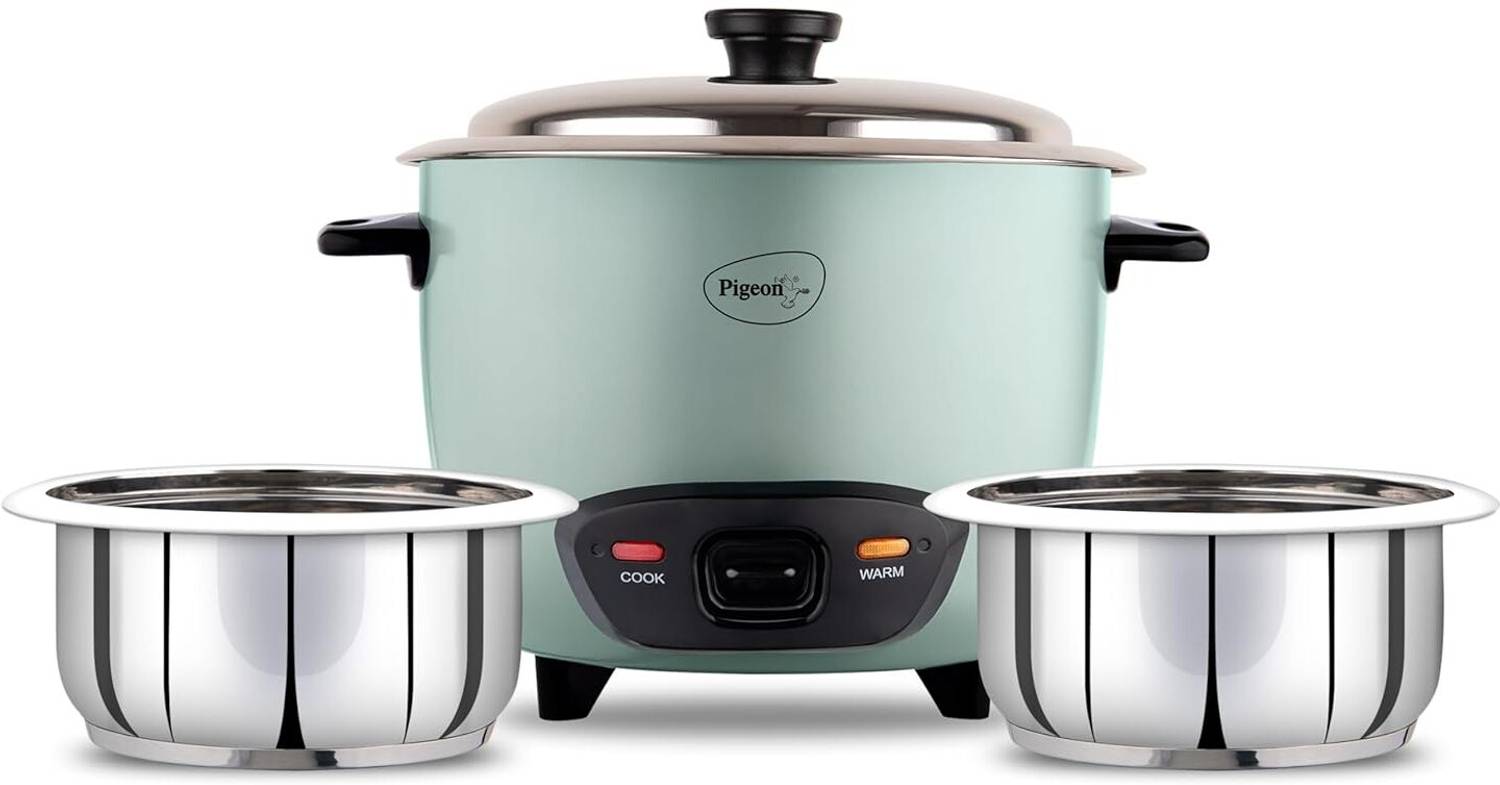 Pigeon Inox Stainleess Steel Automatic Electric Rice Cooker — Rice & Electric Cookers
