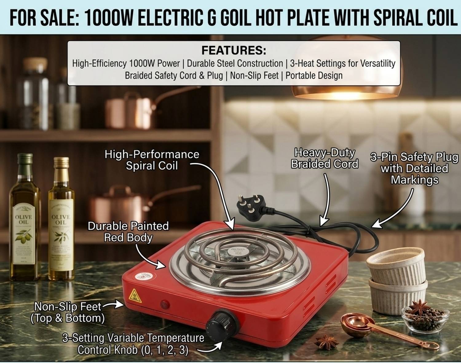Genix Modular Accessories 1000W Electric G Coil Hot plate Electri