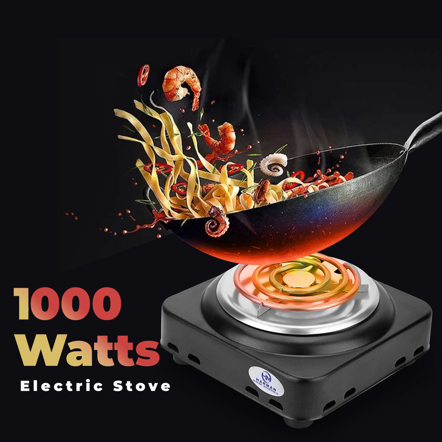 Image of HM SHOCKPROOF MINI PORTABLE 1000WATT RADIANT HOTPLATE COOKTOP PROUDLY MADE INDIA Electric Cooking Heater