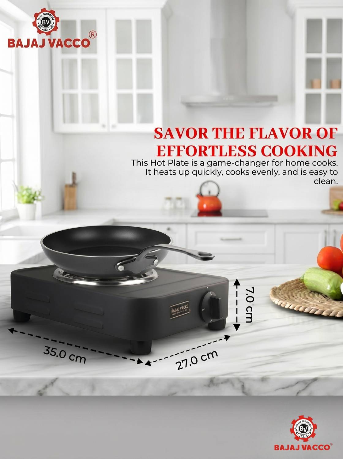 BAJAJ VACCO HOT PLATE 2000 WATT HPC-07 - Image 5