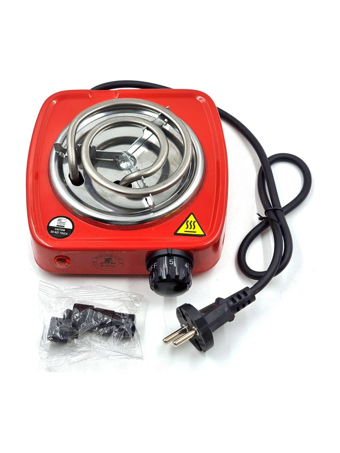 al-afandi Red (220V & 500W) Small Electric Coil Heater, Cooktop Hotplate, Charcoal Burner Electric Cooking Heater