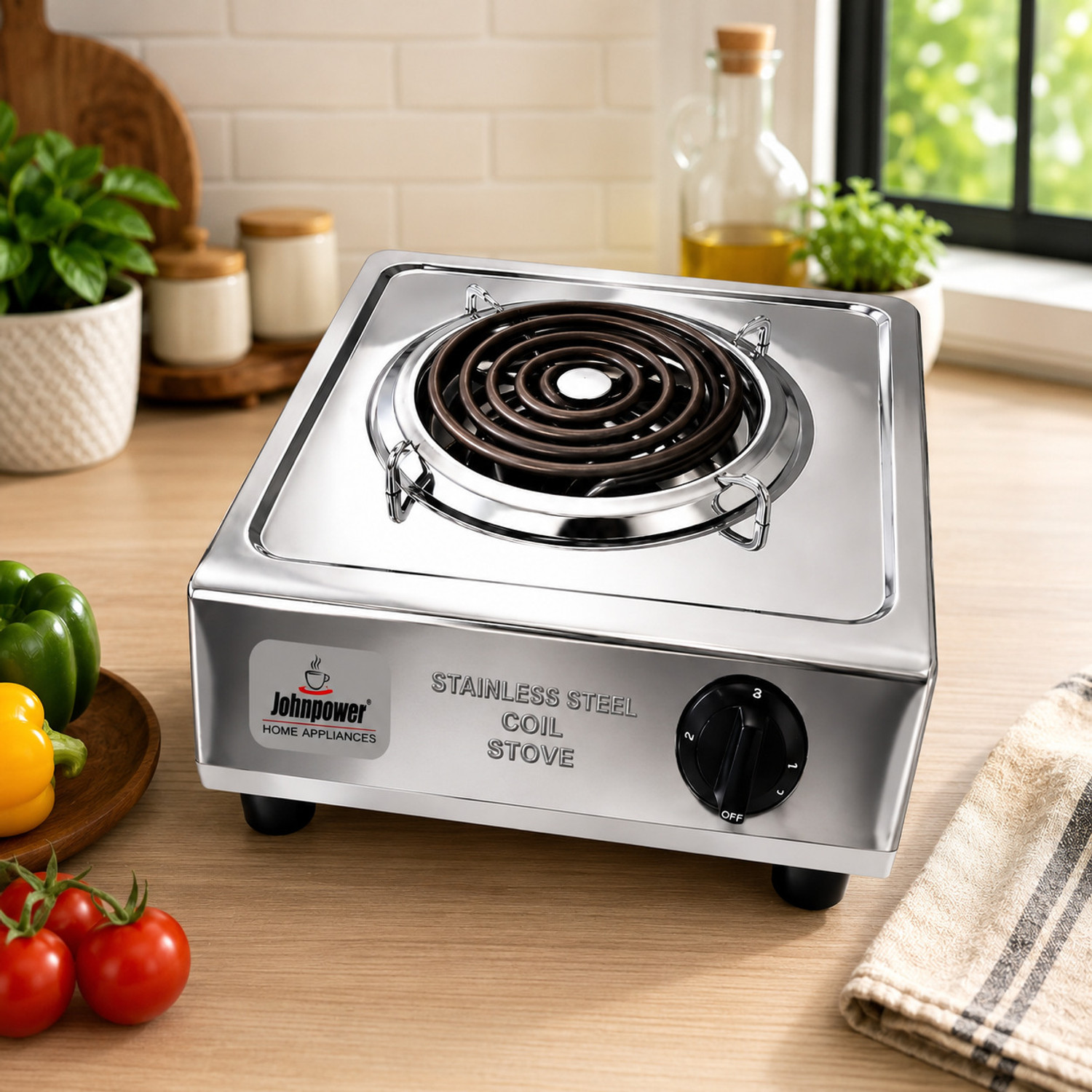 Image of johnpower 2000w Steel Hotplate-9 Electric Cooking Heater