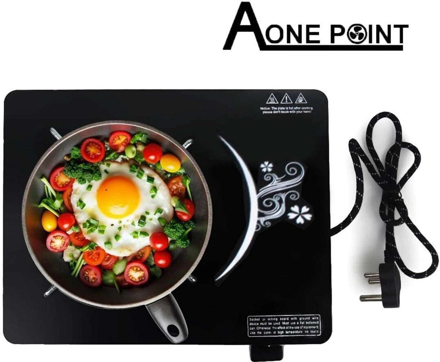 Image of AONE POINT 26-Black,grey 2 thousand watts smart Electric Cooking Heater