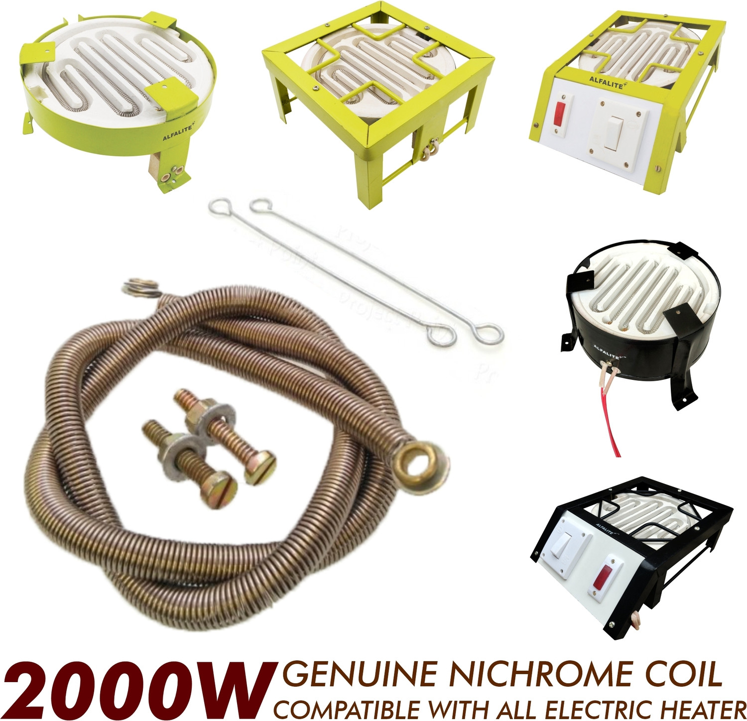 Image of ALFALITE HE-2000- Pack Of 1 - 2000W Heater Coil / Spring / Element Electric Cooking Heater