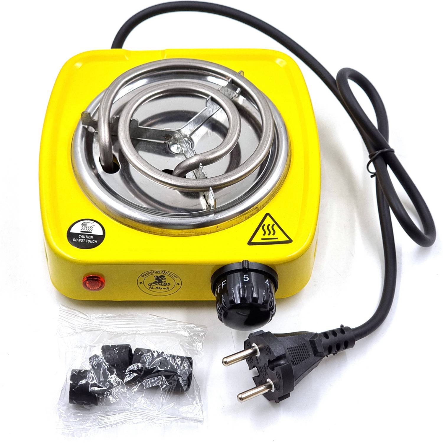 al-afandi Yellow (220V & 500W) Small Electric Coil Heater, Cooktop Hotplate, Coal Burner Electric Cooking Heater