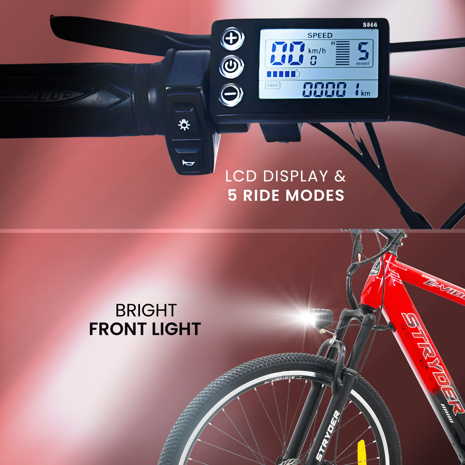 Image of STRYDER E-Vibe 27.5T Electric Cycle | Up to 35Km Range | Lightweight & Stylish Ride | 27.5 inches Single Speed Lithium-ion (Li-ion) Electric Cycle