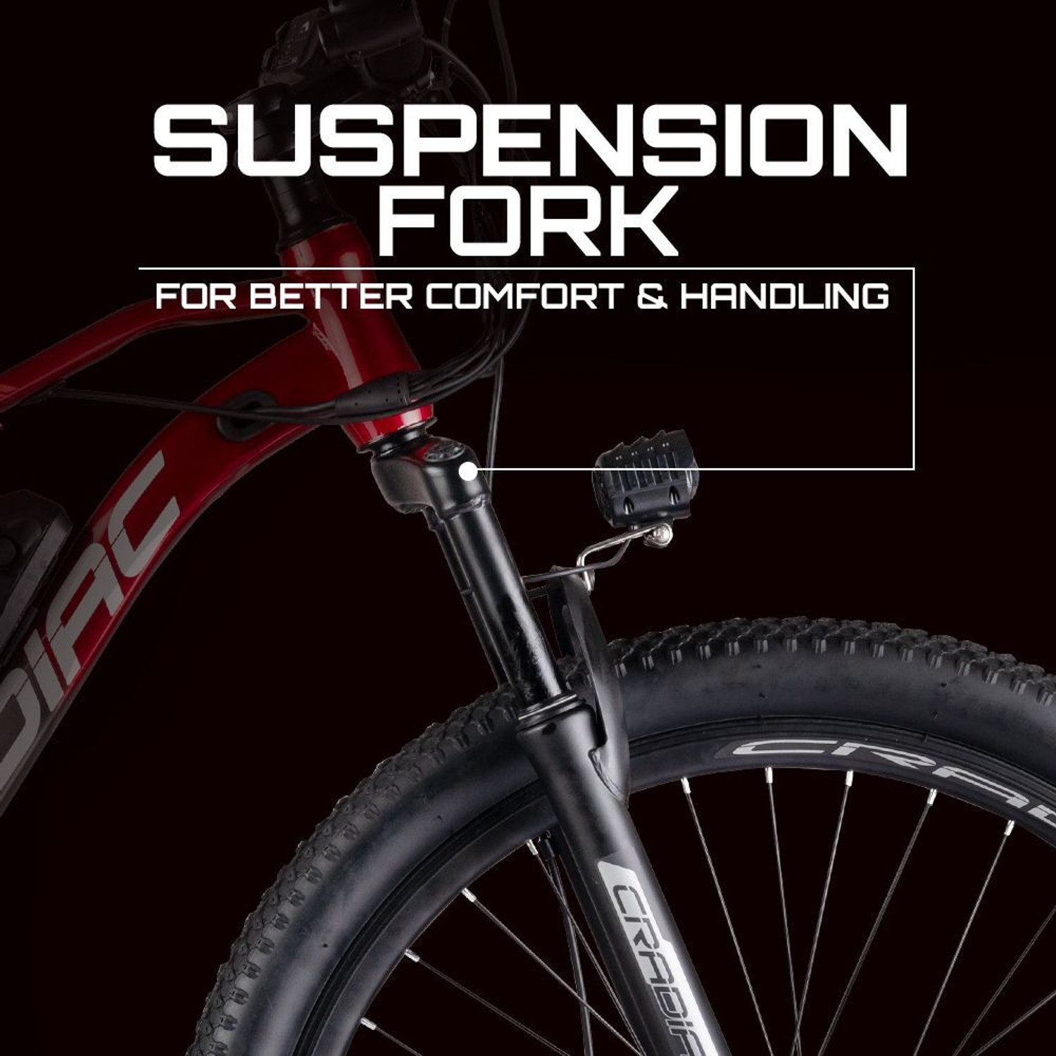 Image of CRADIAC ATLUS ELECTRIC RED 7 SPEED|FRONT SUSPENSION|7.8AH BATTERY|DUAL DISC BRAKE 27.5 inches 7 Gear Lithium-ion (Li-ion) Electric Cycle