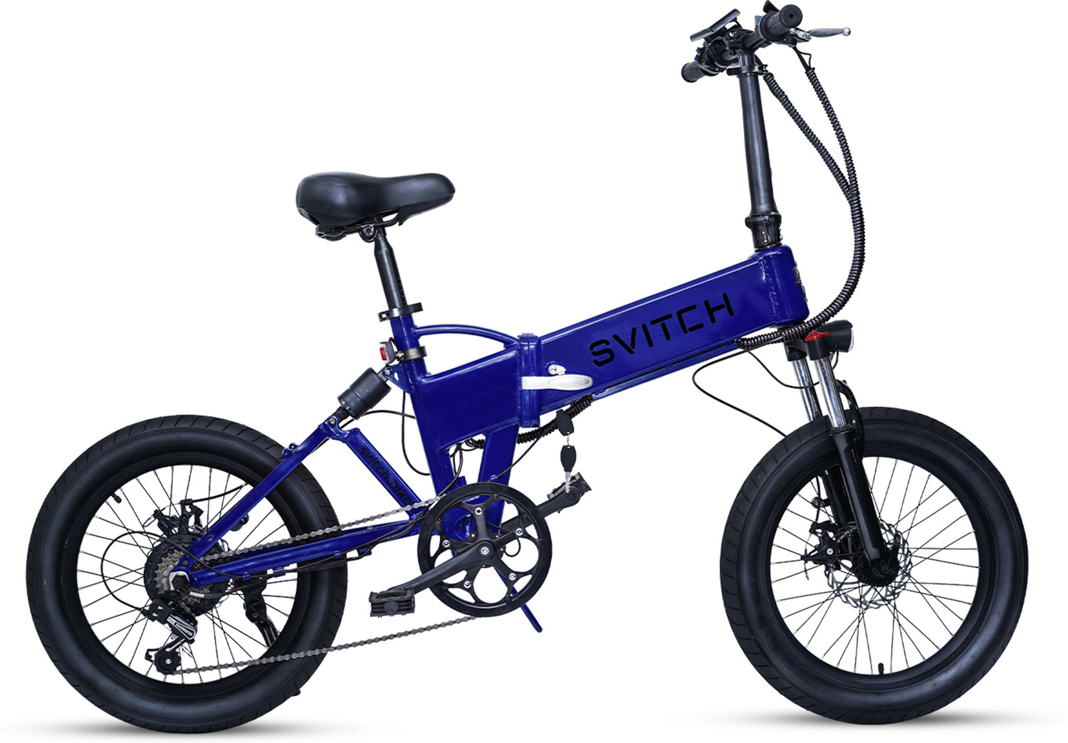 Image of SVITCH LITE XE Blue | Foldable Electric Bicycle | Removable Battery & Dual Suspension, 20 inches 7 Gear Lithium-ion (Li-ion) Electric Cycle