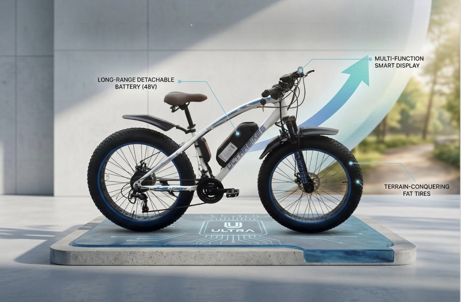 Image of ULTRABIKES Fat Electric Cycle UB 221 26 inches Single Speed Lithium-ion (Li-ion) Electric Cycle