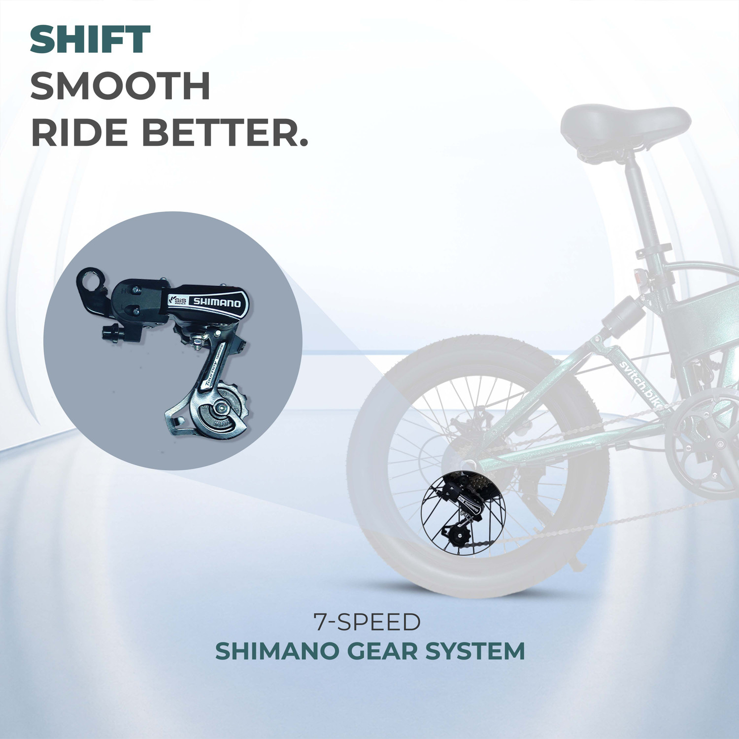 Image of SVITCH LITE XE Green | Foldable Electric Bicycle | Dual Suspension & Dual Disc Brake, 20 inches 7 Gear Lithium-ion (Li-ion) Electric Cycle