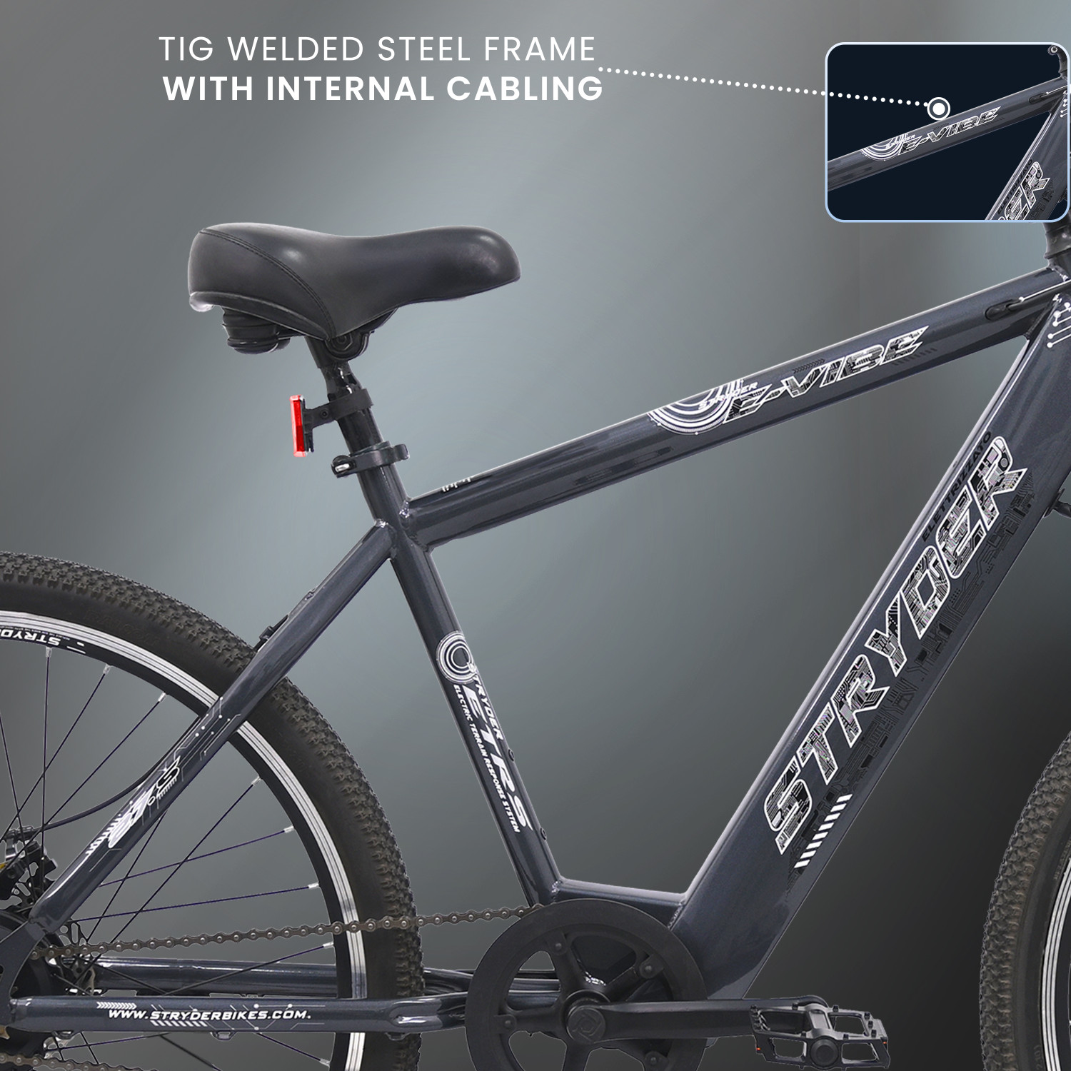 Image of STRYDER E-Vibe 27.5T Electric Cycle | Up to 35Km Range | Lightweight & Stylish Ride | 27.5 inches Single Speed Lithium-ion (Li-ion) Electric Cycle