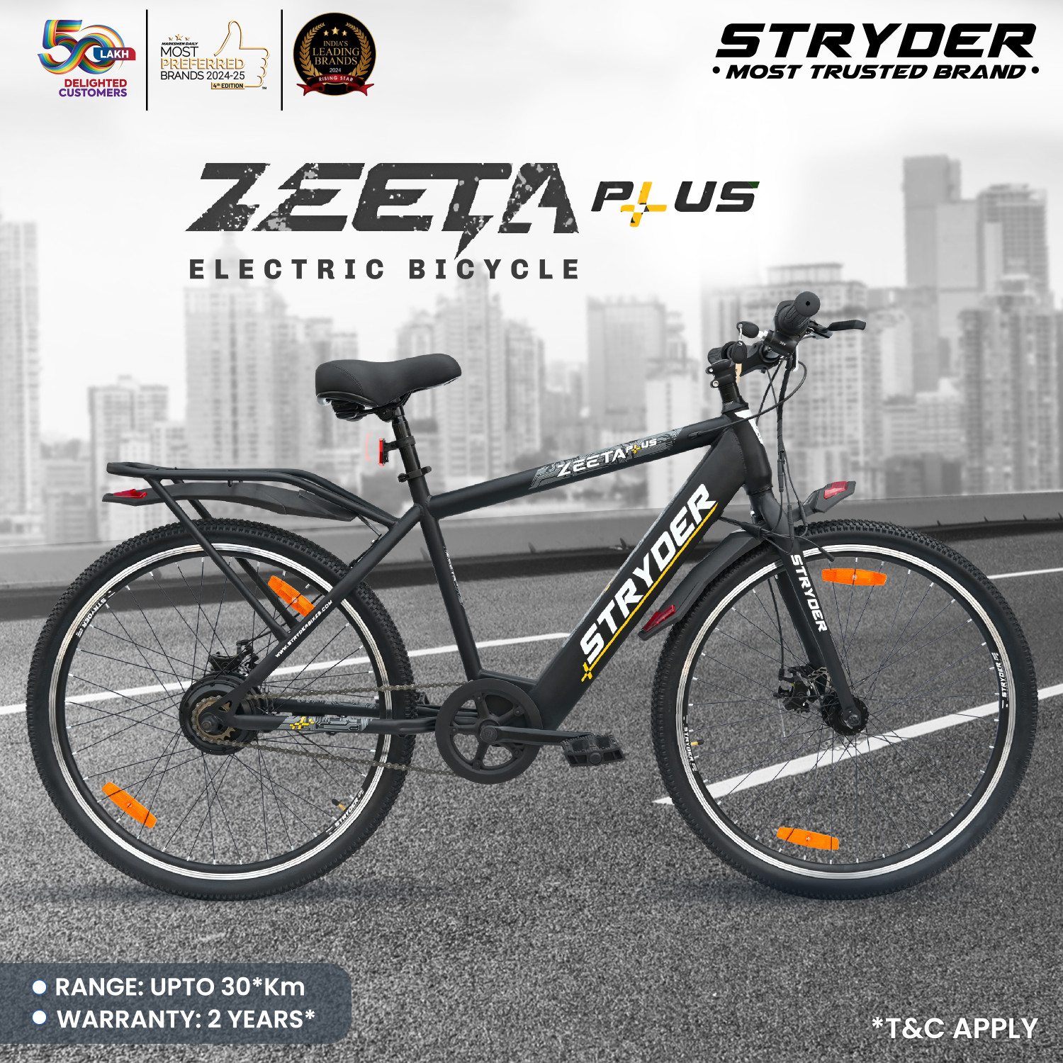 Image of STRYDER Zeeta Plus IC 27.5 inches Single Speed Lithium-ion (Li-ion) Electric Cycle