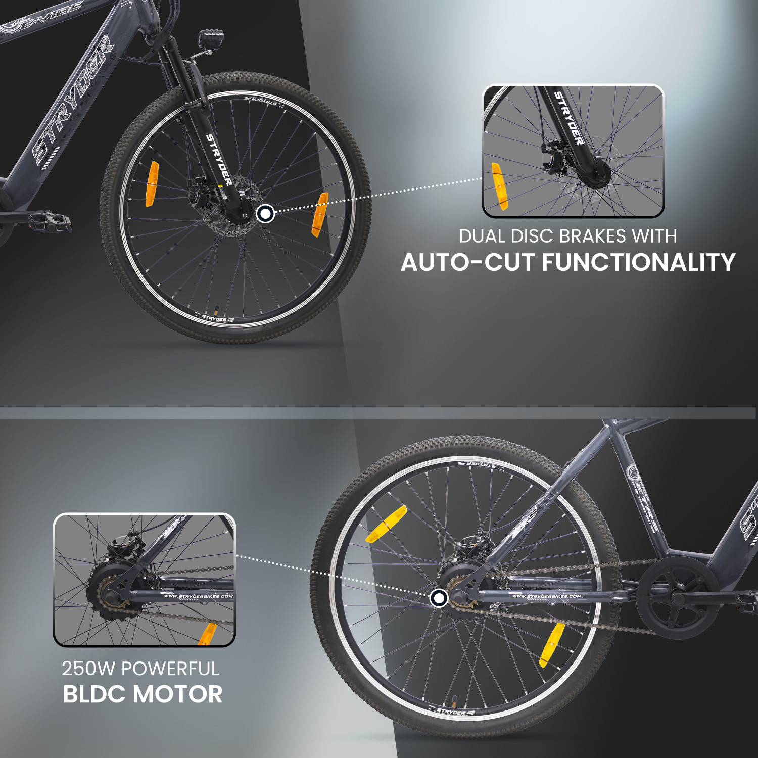 Image of STRYDER E-Vibe 27.5T Electric Cycle | Up to 35Km Range | Lightweight & Stylish Ride | 27.5 inches Single Speed Lithium-ion (Li-ion) Electric Cycle