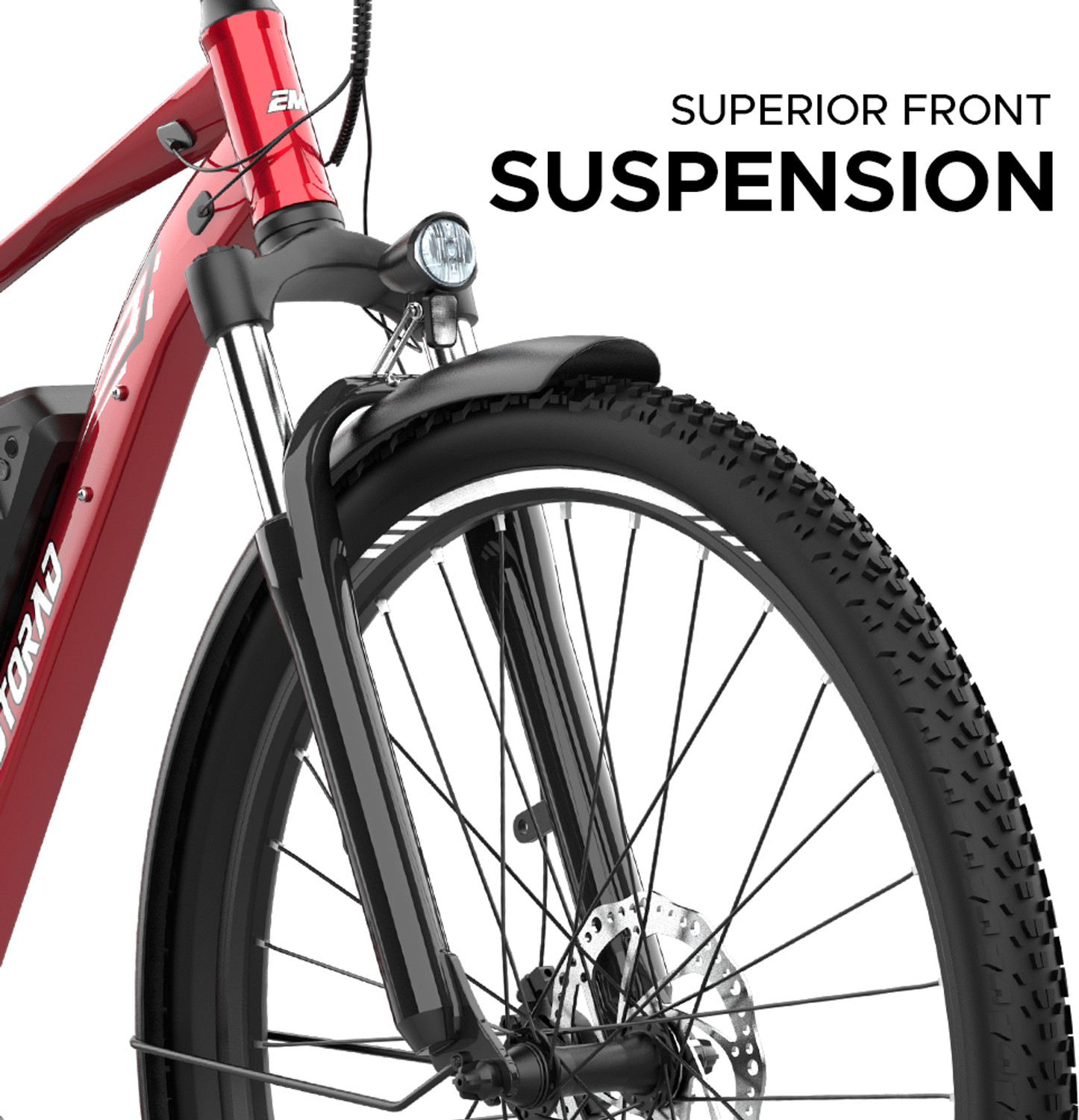 Image of EMotorad X1 Red 7.65 aH with mudguard and light 27.5 inches Single Speed Lithium-ion (Li-ion) Electric Cycle