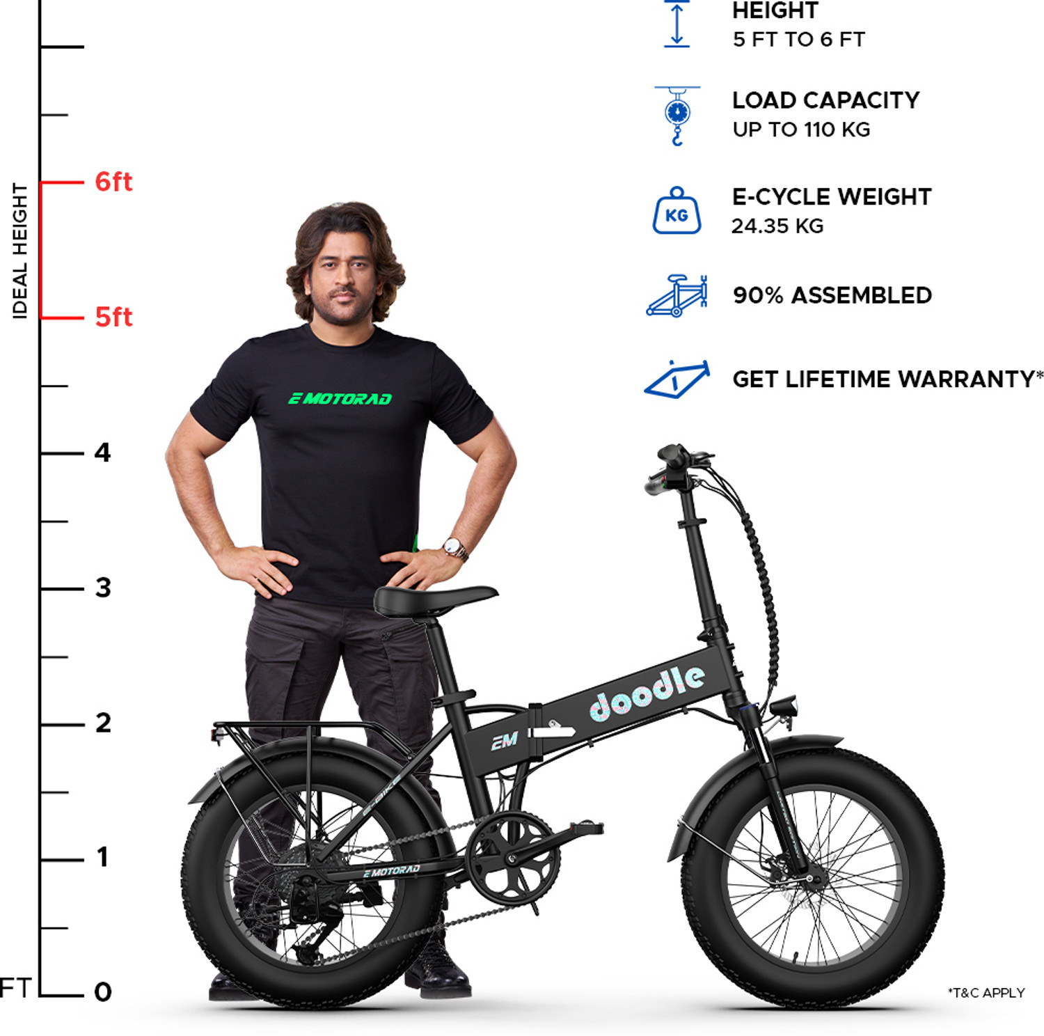 Image of EMotorad Doodle V3 20 inches 7 Gear Lithium-ion (Li-ion) Electric Cycle