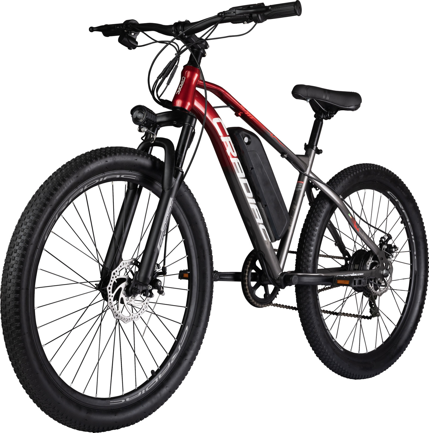 Image of CRADIAC ATLUS ELECTRIC RED 7 SPEED|FRONT SUSPENSION|7.8AH BATTERY|DUAL DISC BRAKE 27.5 inches 7 Gear Lithium-ion (Li-ion) Electric Cycle