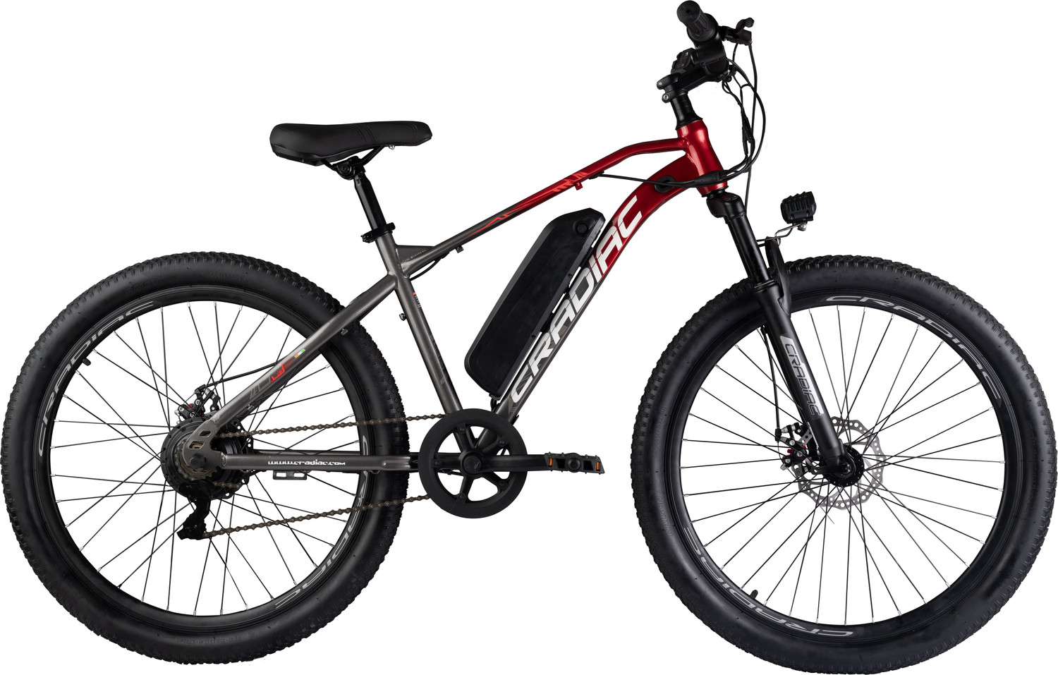 Image of CRADIAC ATLUS ELECTRIC RED 7 SPEED|FRONT SUSPENSION|7.8AH BATTERY|DUAL DISC BRAKE 27.5 inches 7 Gear Lithium-ion (Li-ion) Electric Cycle